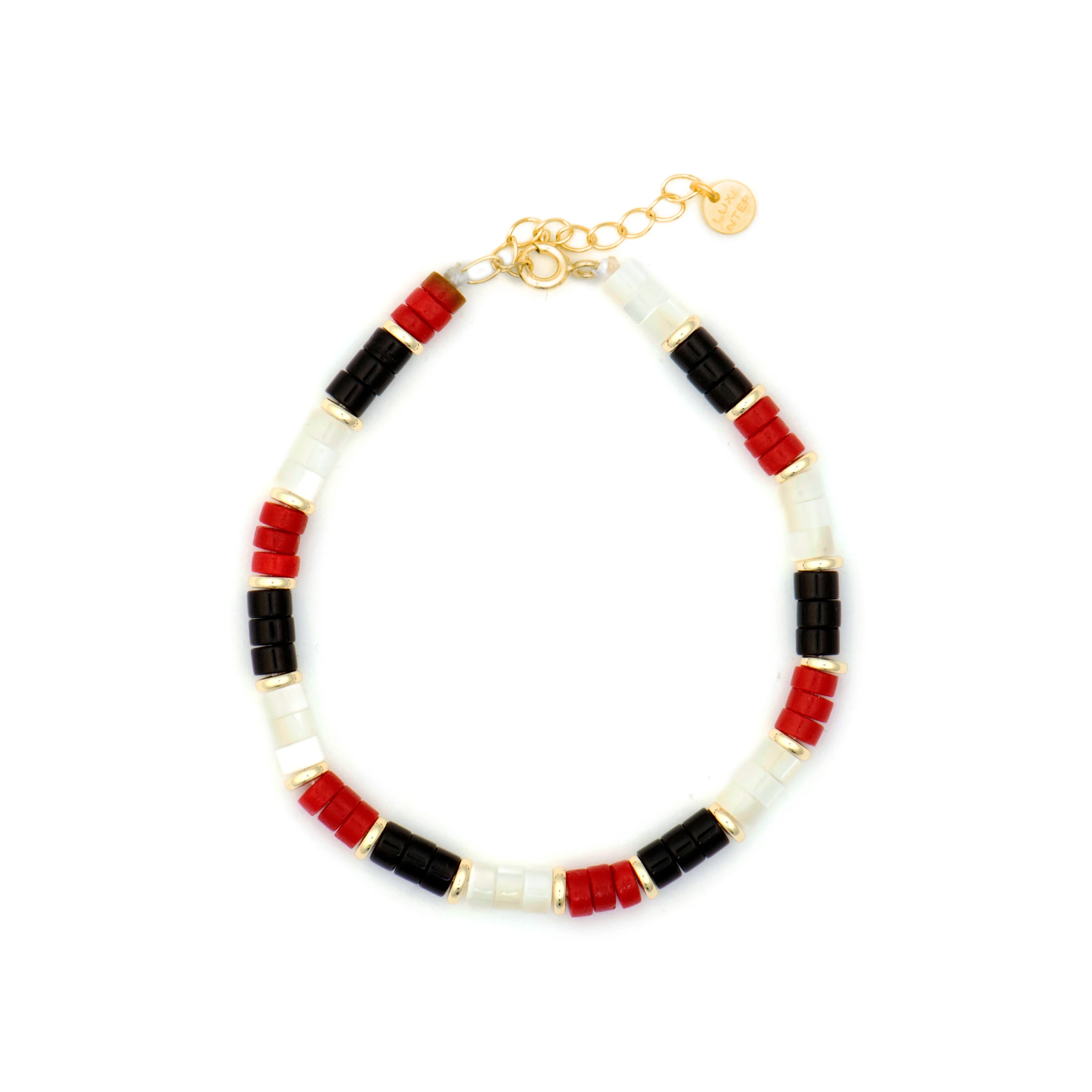 Pulsera de Plata de Ley 925 y Coral acabado oro amarillo de 18k - Siraba - Image 3