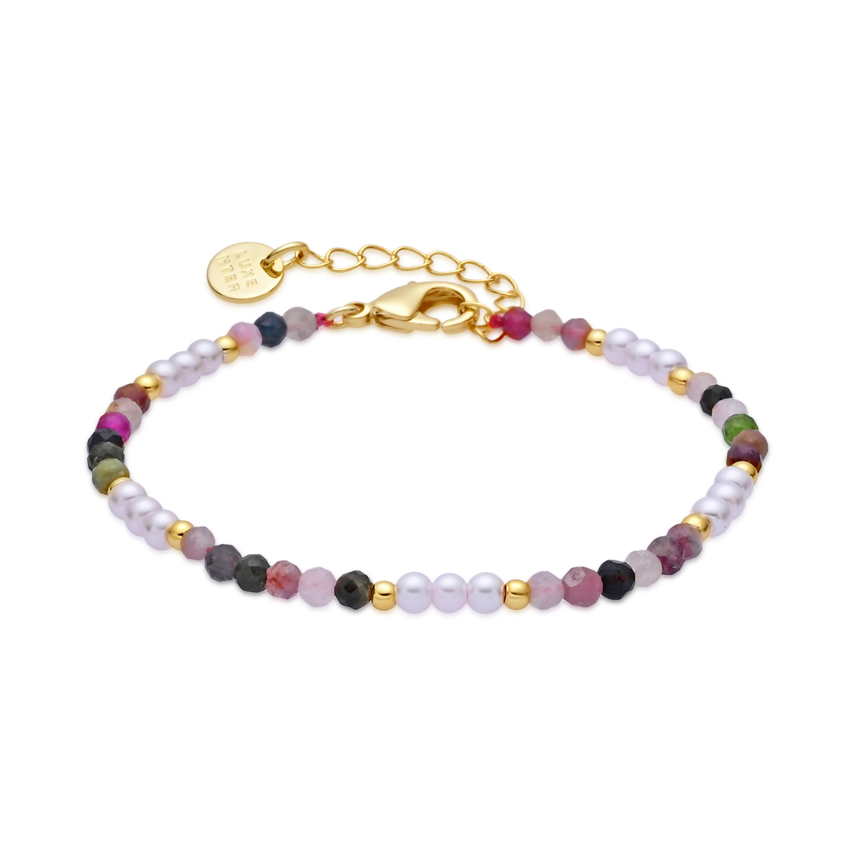 Pulsera de Turmalina Multicolor acabado en oro amarillo 18k - Sury