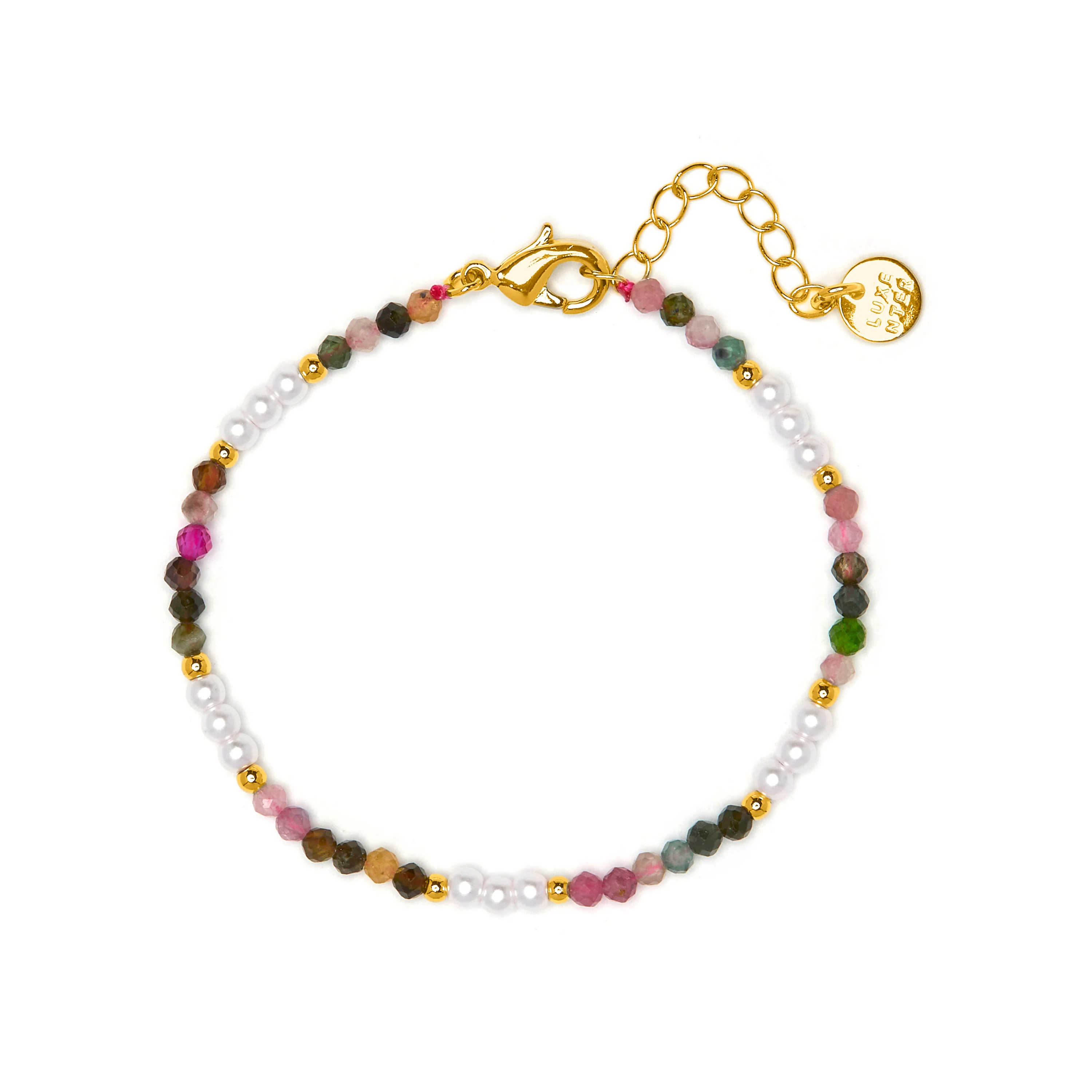 Pulsera de Turmalina Multicolor acabado en oro amarillo 18k - Sury - Image 3