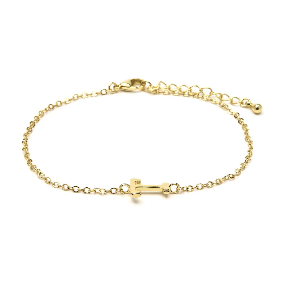 Pulsera Alphabet acabado oro 18k - T AMARILLO