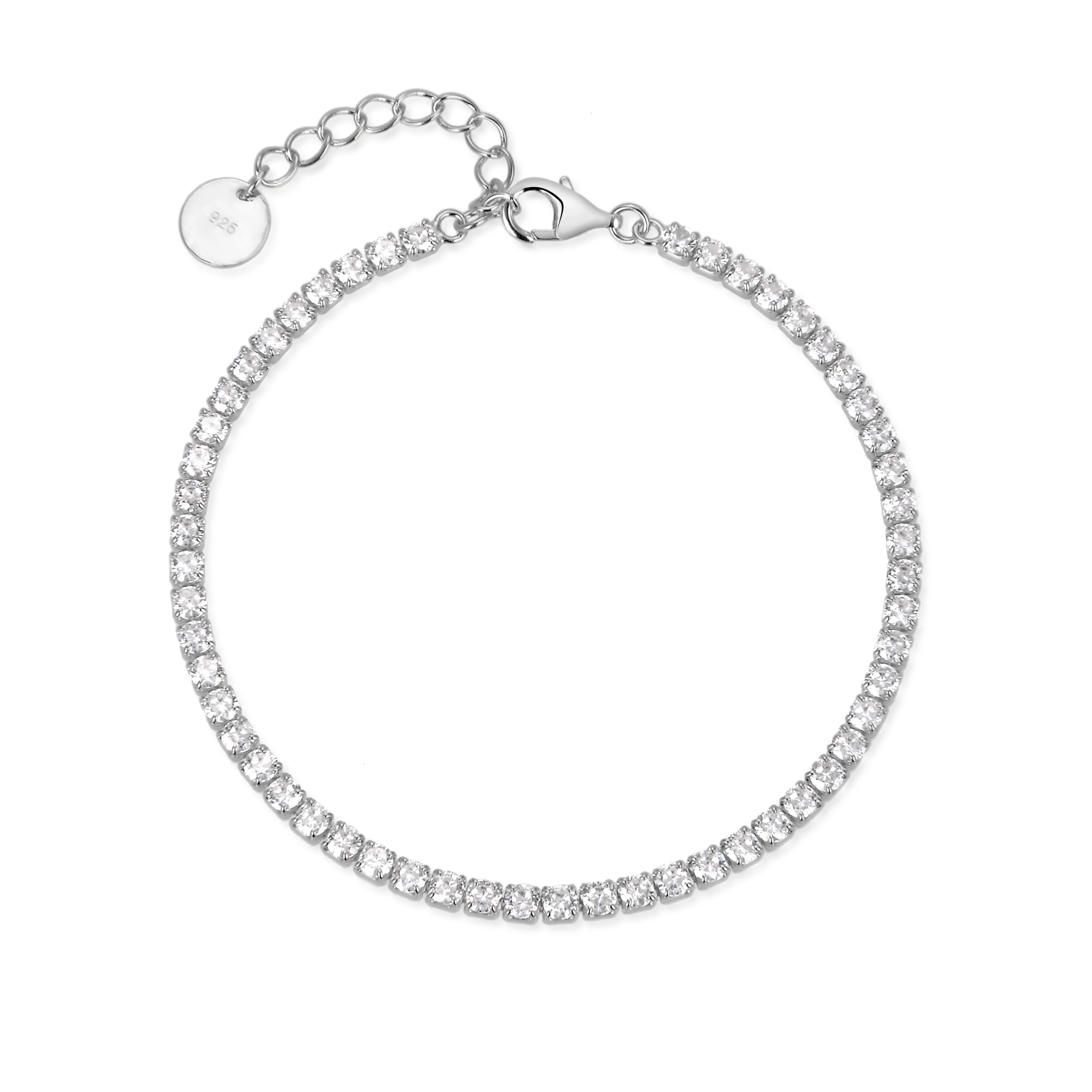 Pulsera de Plata de Ley 925 con Circonita Brillante acabada en rodio - Tahu - Image 3