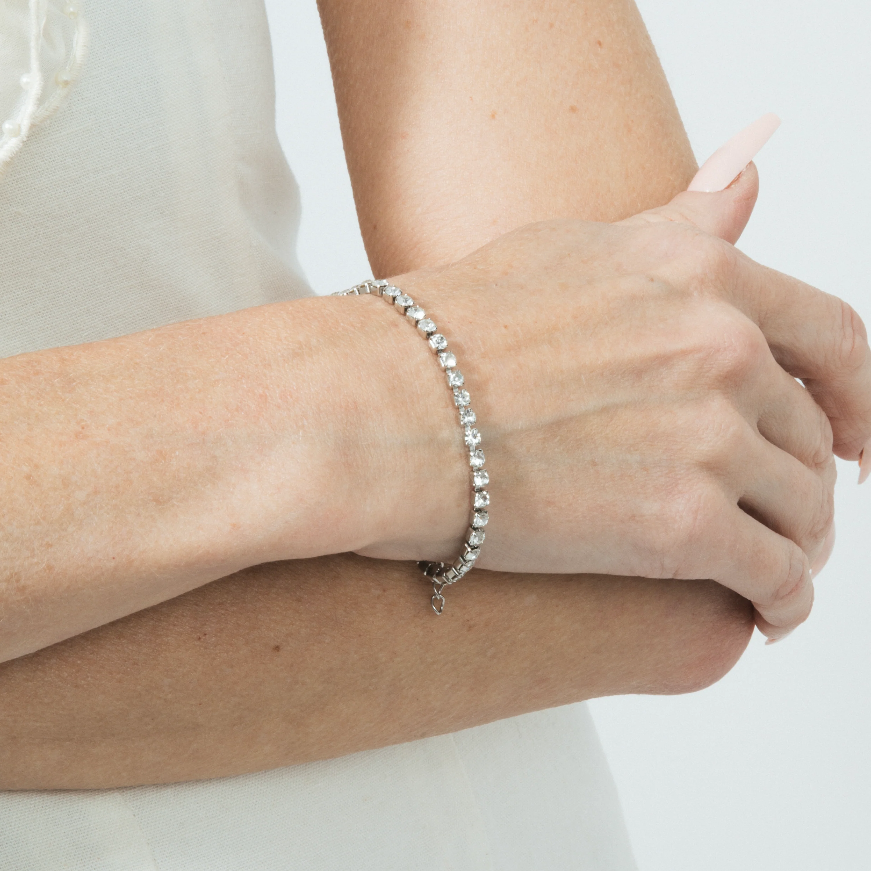 Pulsera de Plata de Ley 925 con Circonita Brillante acabada en rodio - Tahu - Image 4