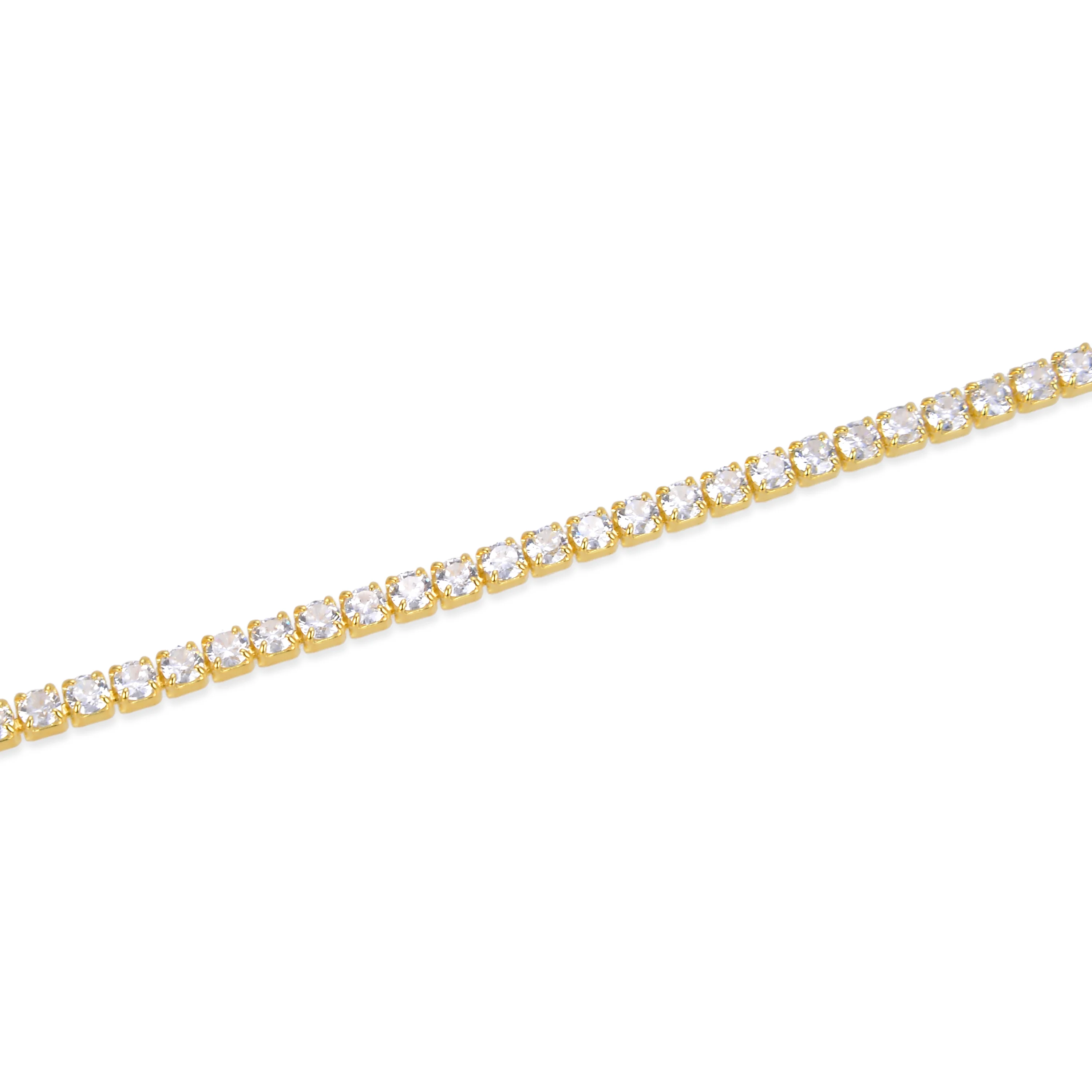 Pulsera de Plata de Ley 925 con Circonita Brillante acabada en oro amarillo 18K - Tahu - Image 4