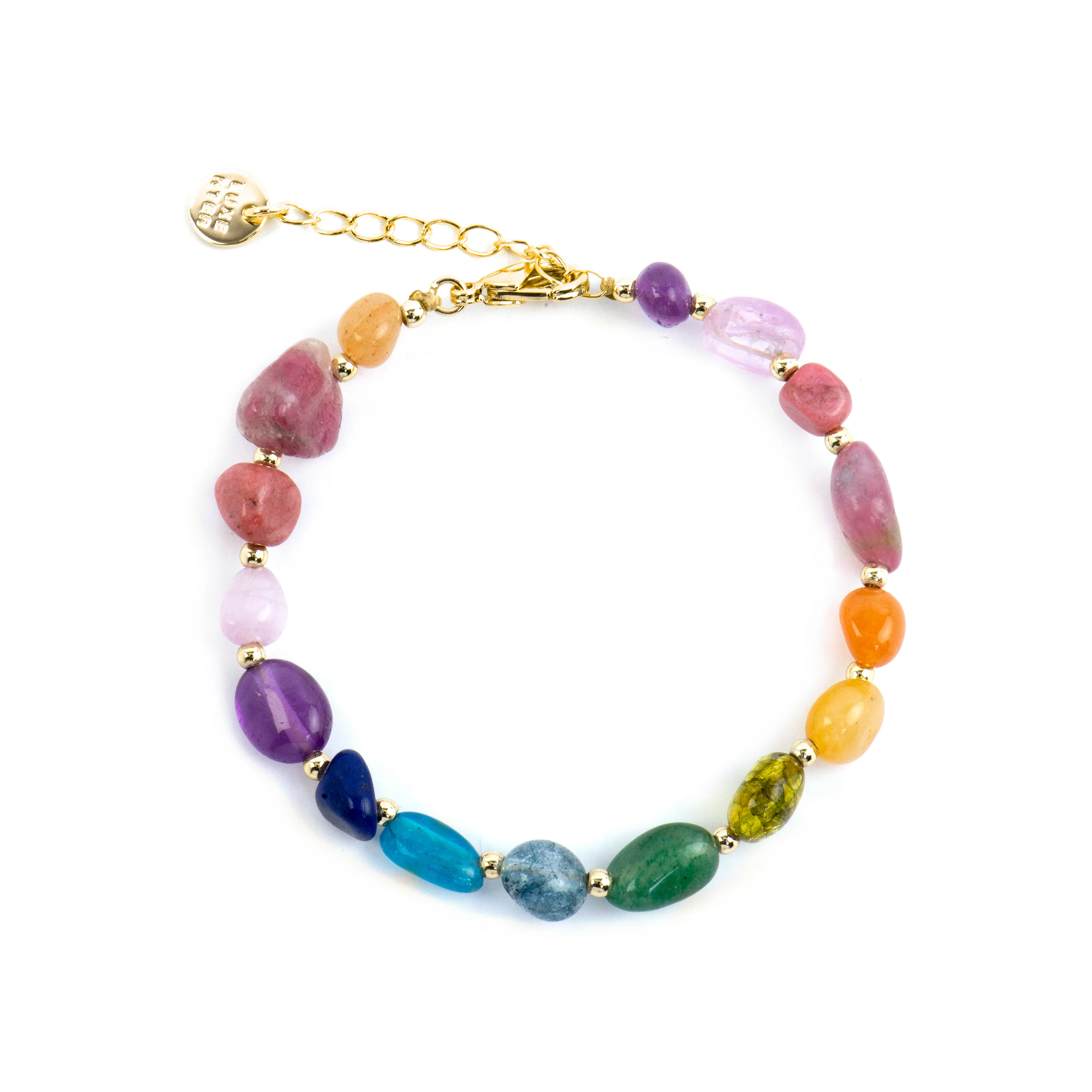 Pulsera acabado oro amarillo de 18k y Multicolor Piedra Natural - Terma - Image 3