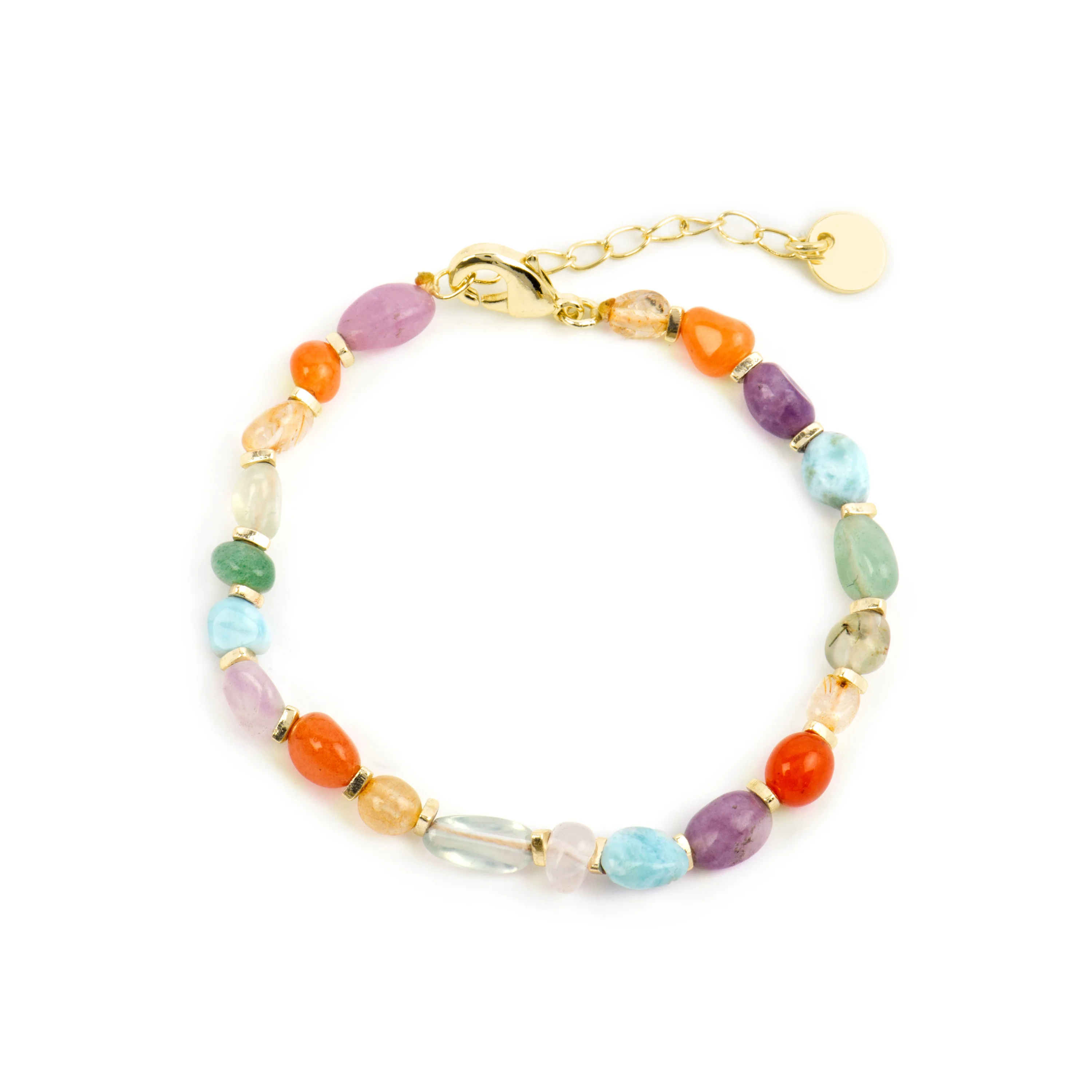 Pulsera acabado oro amarillo de 18k y Multicolor Piedra Natural - Terma - Image 3