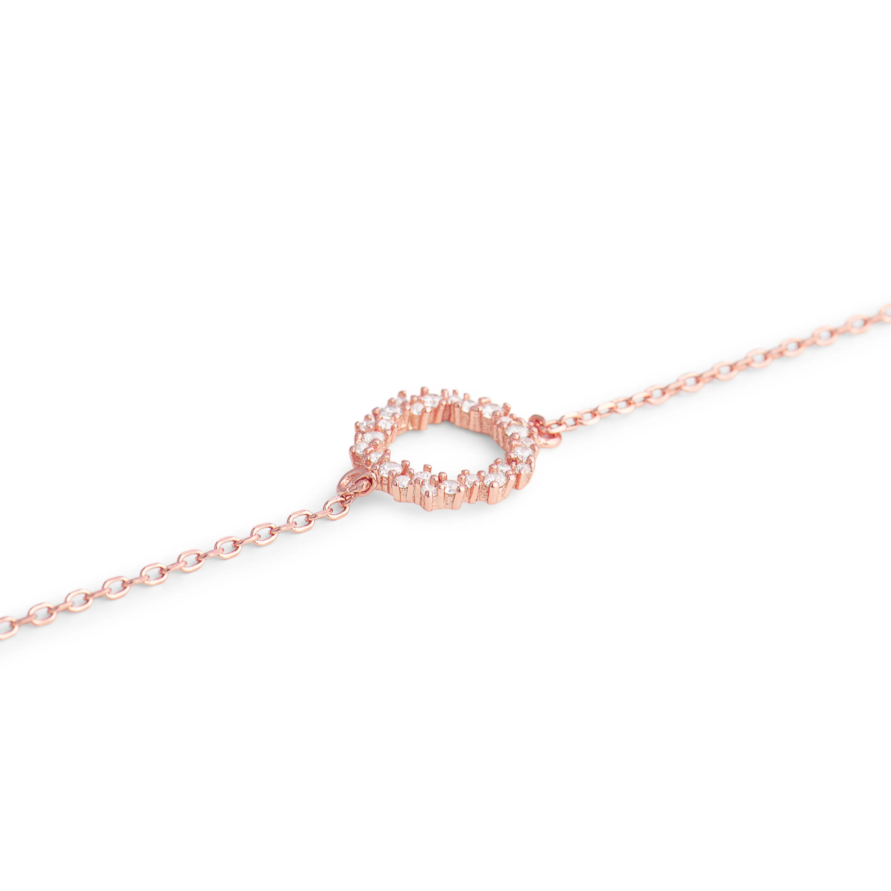 Pulsera de Plata de Ley 925 con Circonita Brillante acabada en oro rosa 18K - Thilak - Image 4