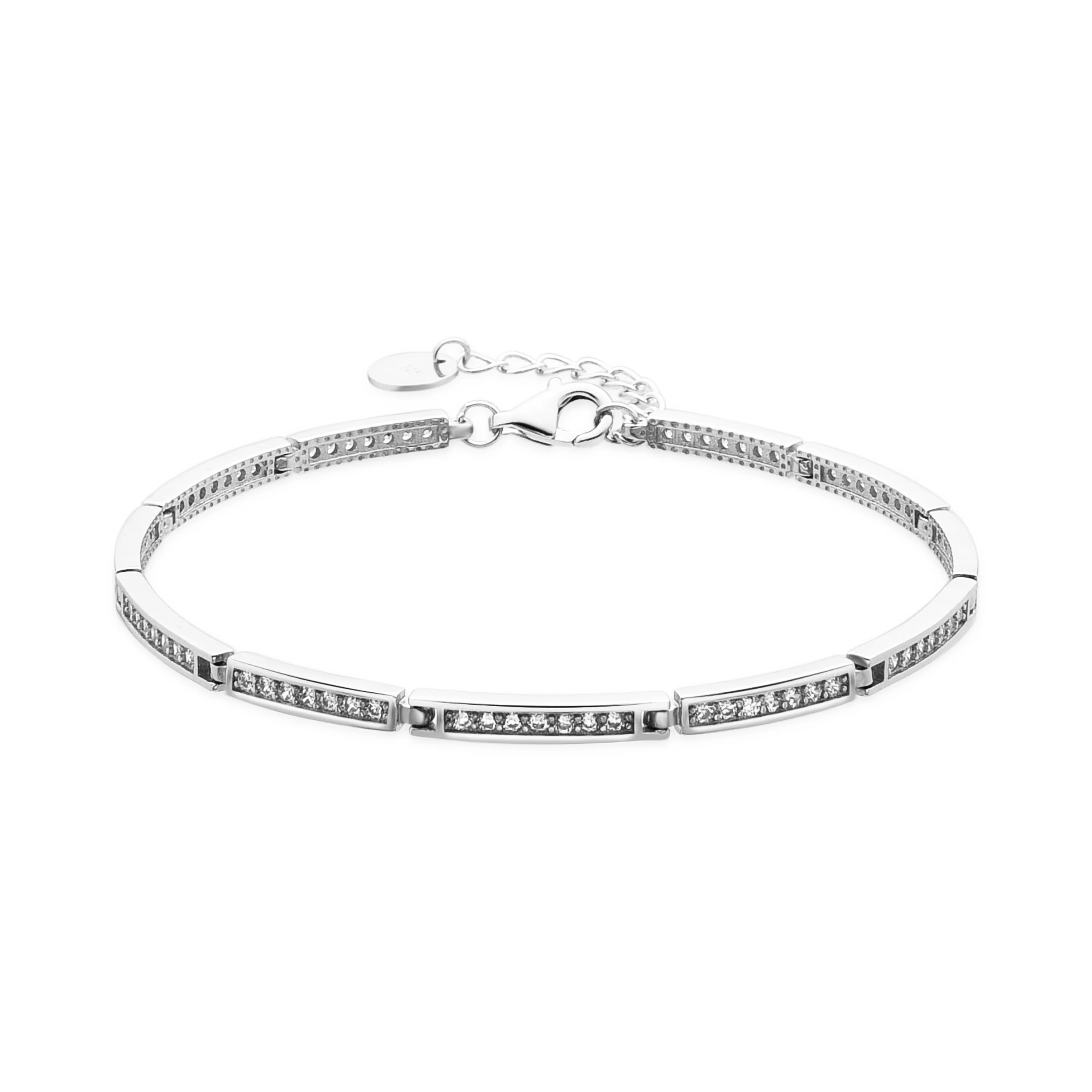 Pulsera de Plata de Ley 925 y Circonita Brillante acabado en rodio - Thuki
