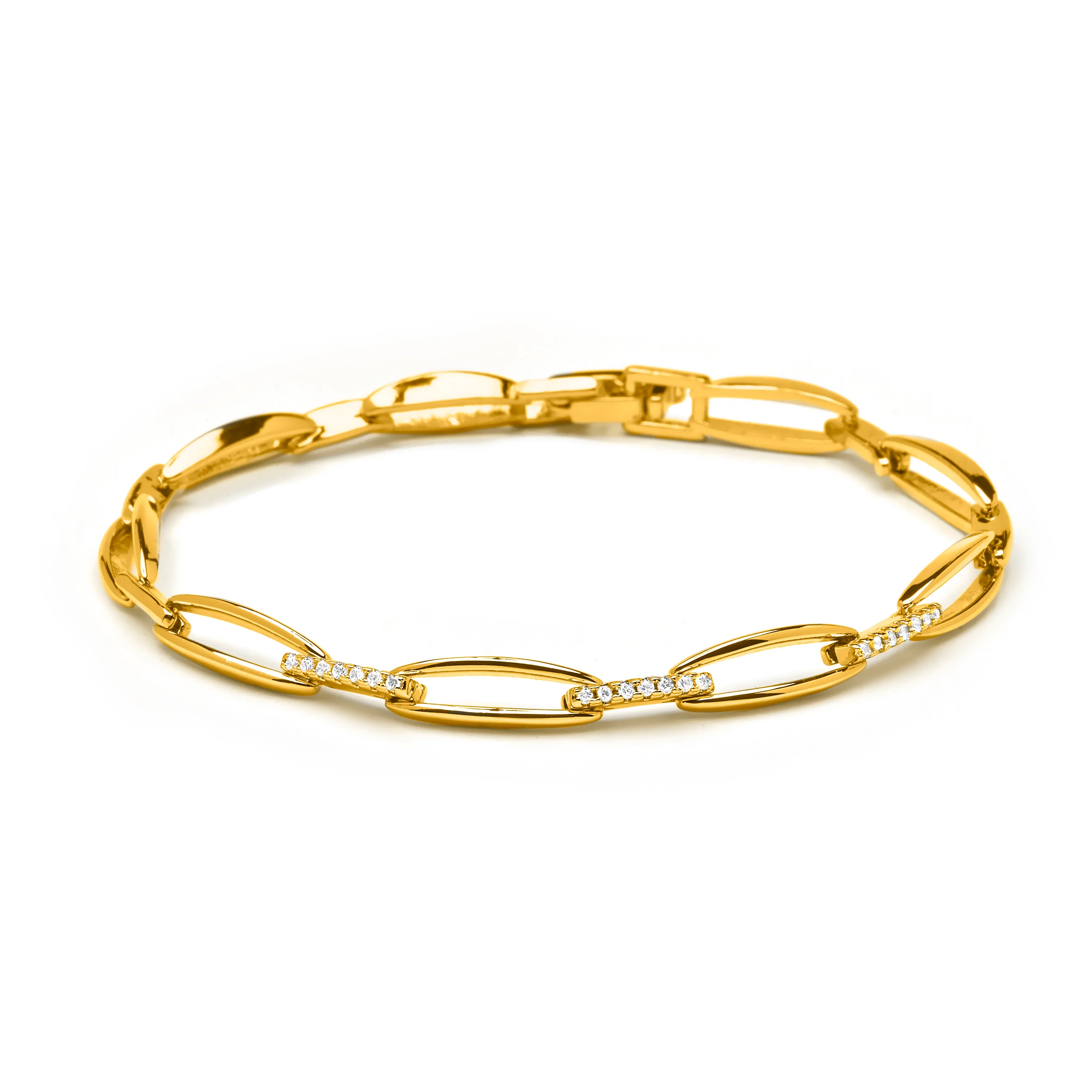 Pulsera de Circonita Brillante acabado en oro amarillo de 18k - Thylo