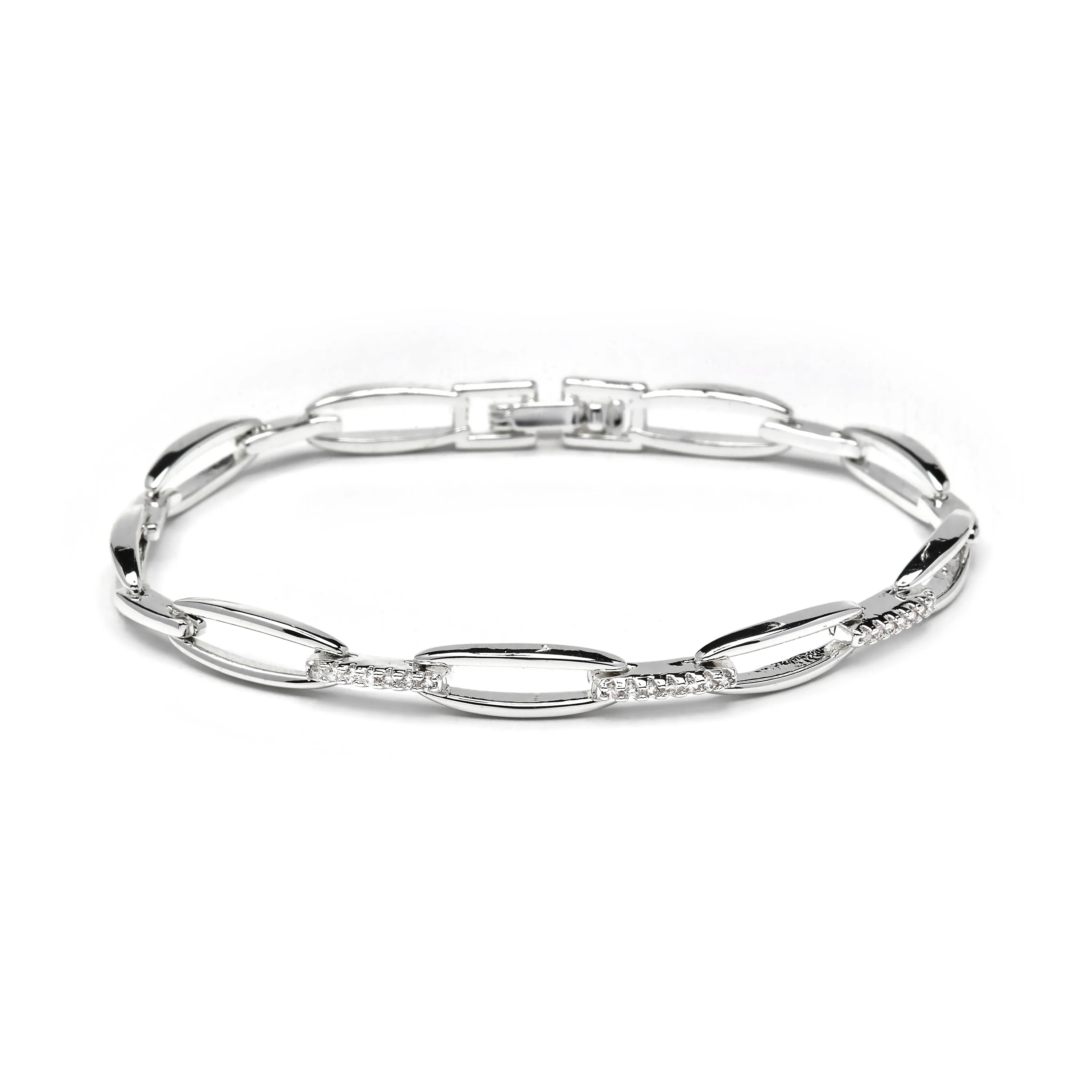 Pulsera de Circonita Brillante acabado en rodio - Thylo