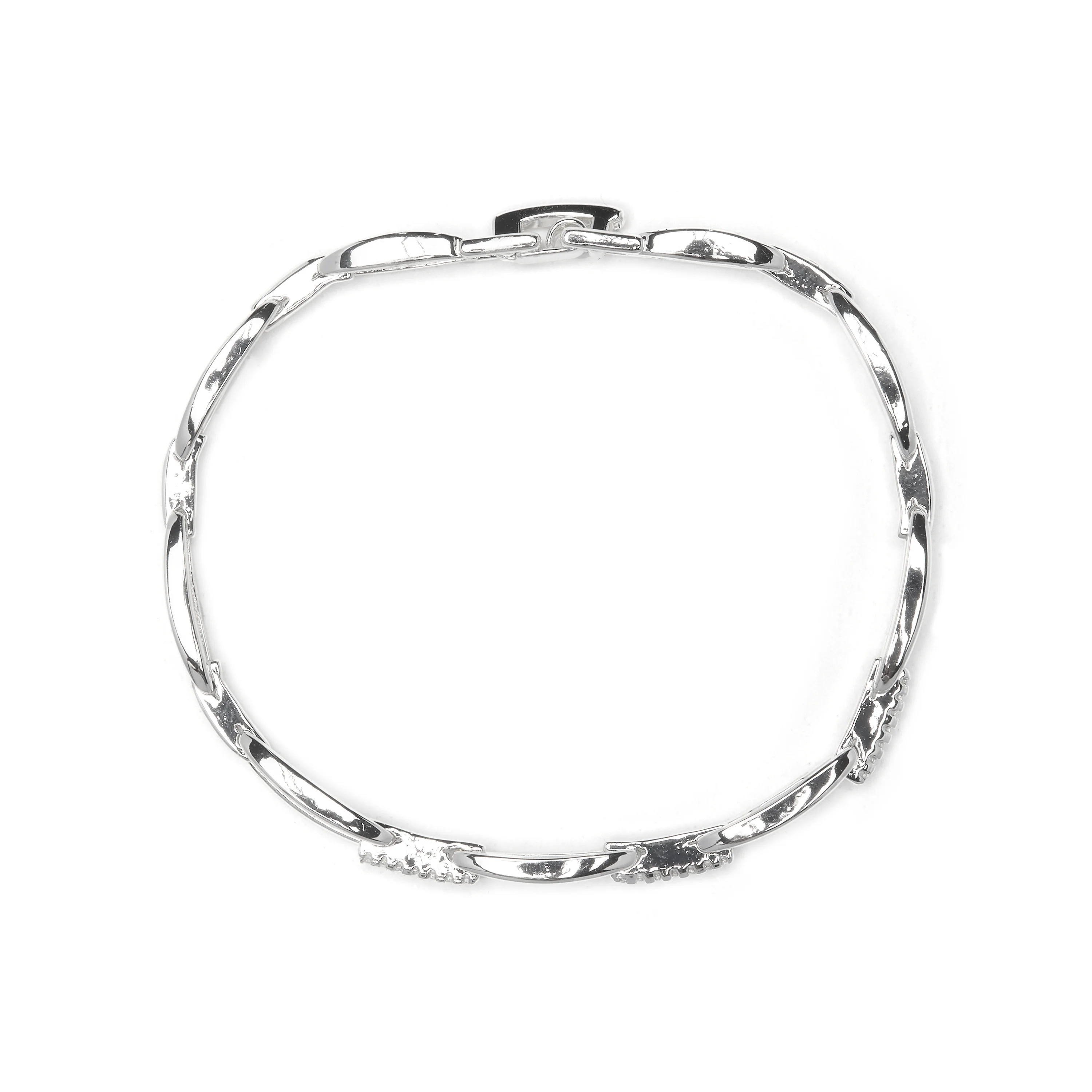 Pulsera de Circonita Brillante acabado en rodio - Thylo - Image 3