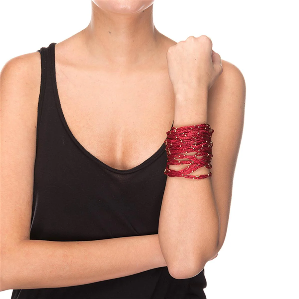 Pulsera Tlinas acabado en Oro Amarillo de 18 Kts - Tlinas ROJO - Image 2