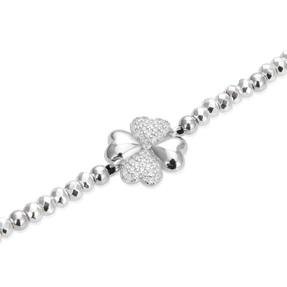 Pulsera Trébol Plata De Ley 925 - Trébol BLANCO - Image 3