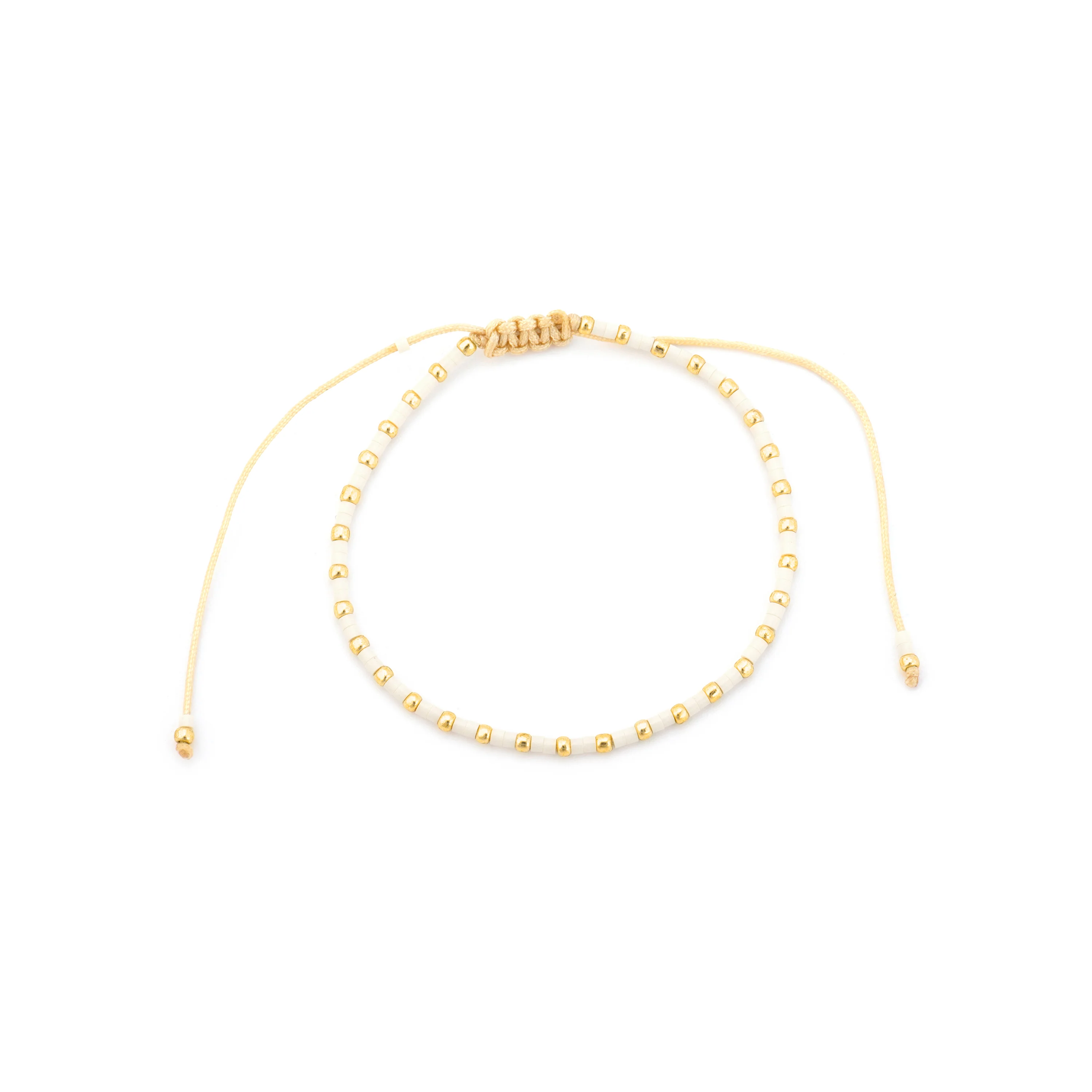 Pulsera acabado oro amarillo de 18k y Resina Crema - Uky - Image 3