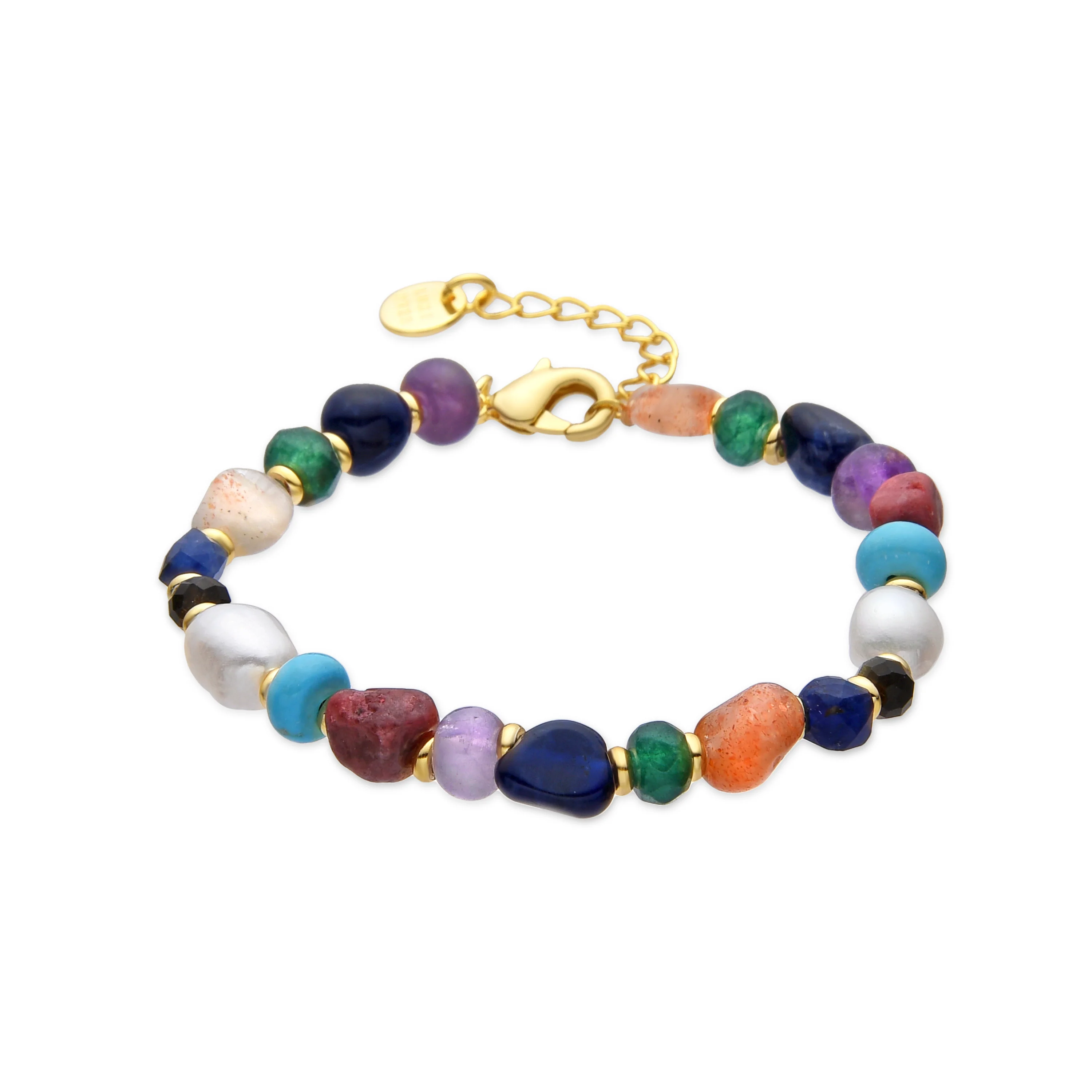 Pulsera acabado oro amarillo de 18k y Perla Blanca - Umavi