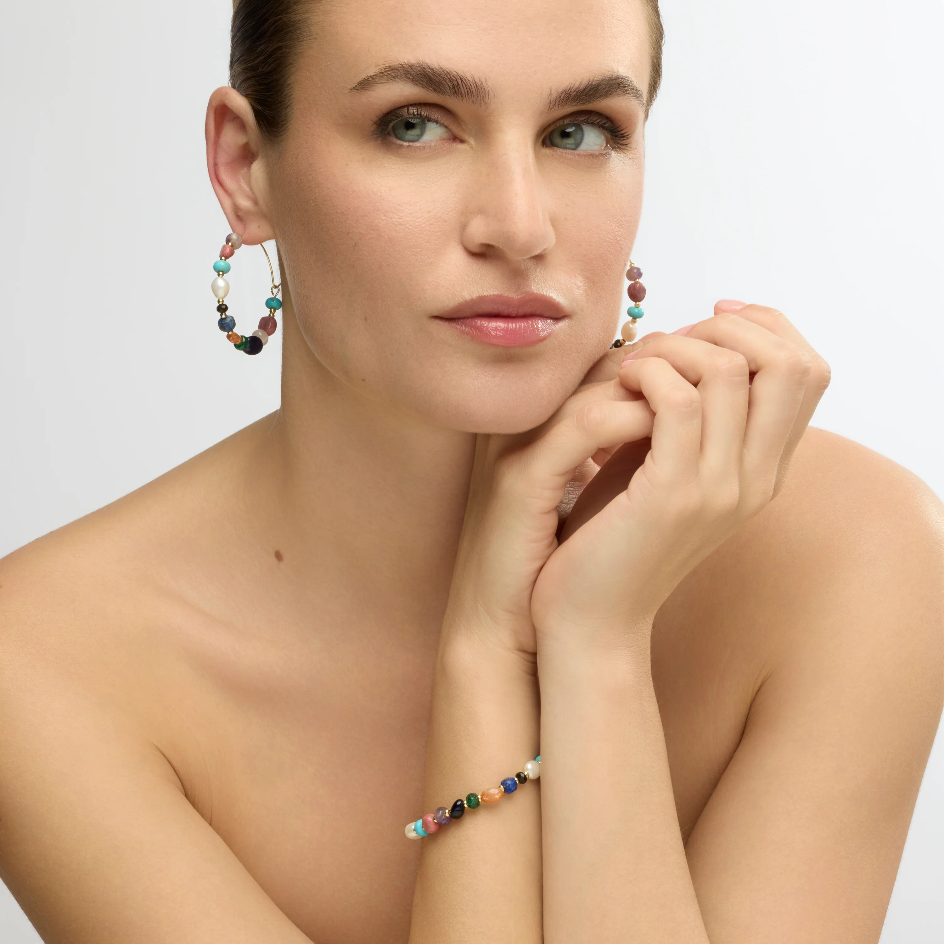 Pulsera acabado oro amarillo de 18k y Perla Blanca - Umavi - Image 2