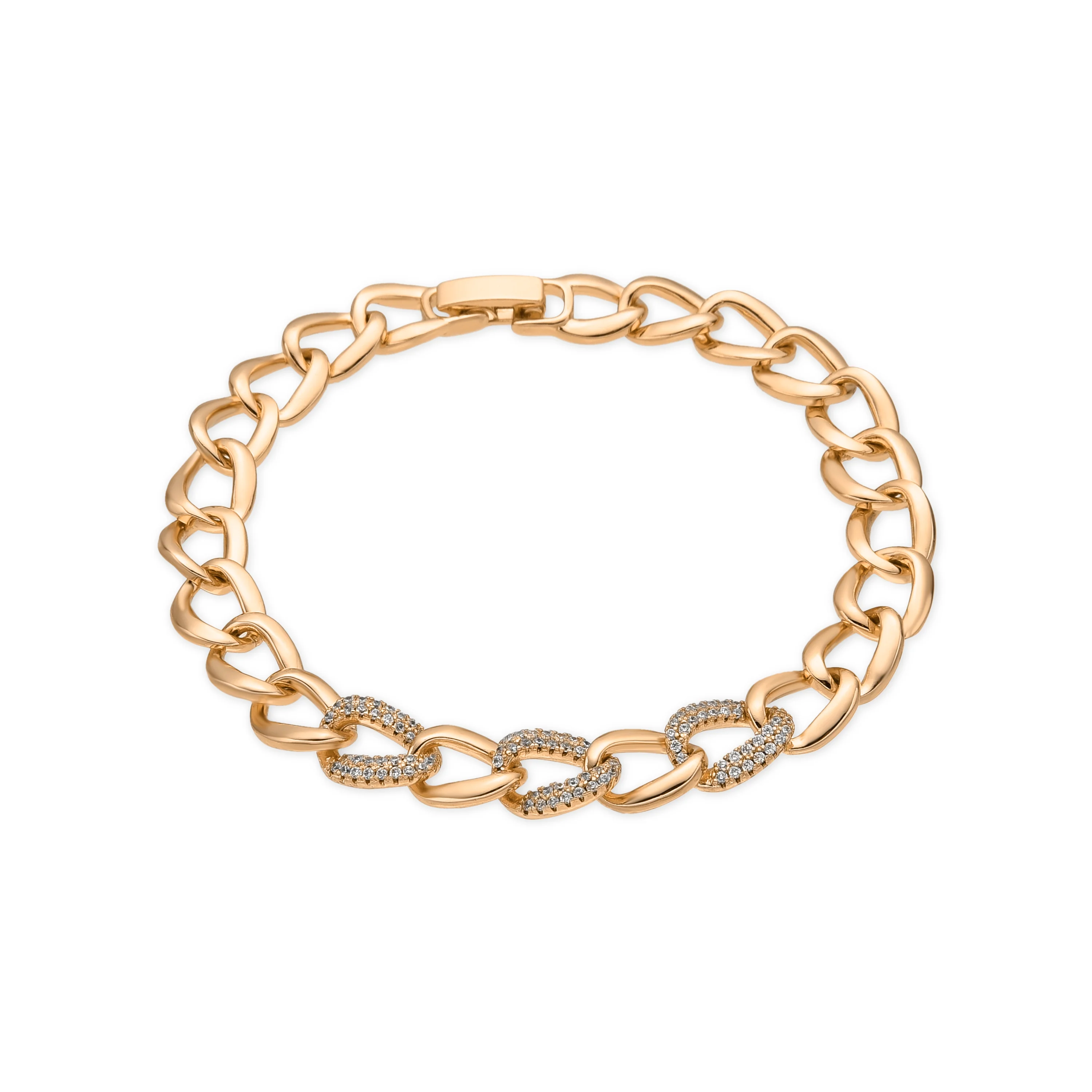 Pulsera acabado oro amarillo de 18k y Circonita Brillante - Uryo
