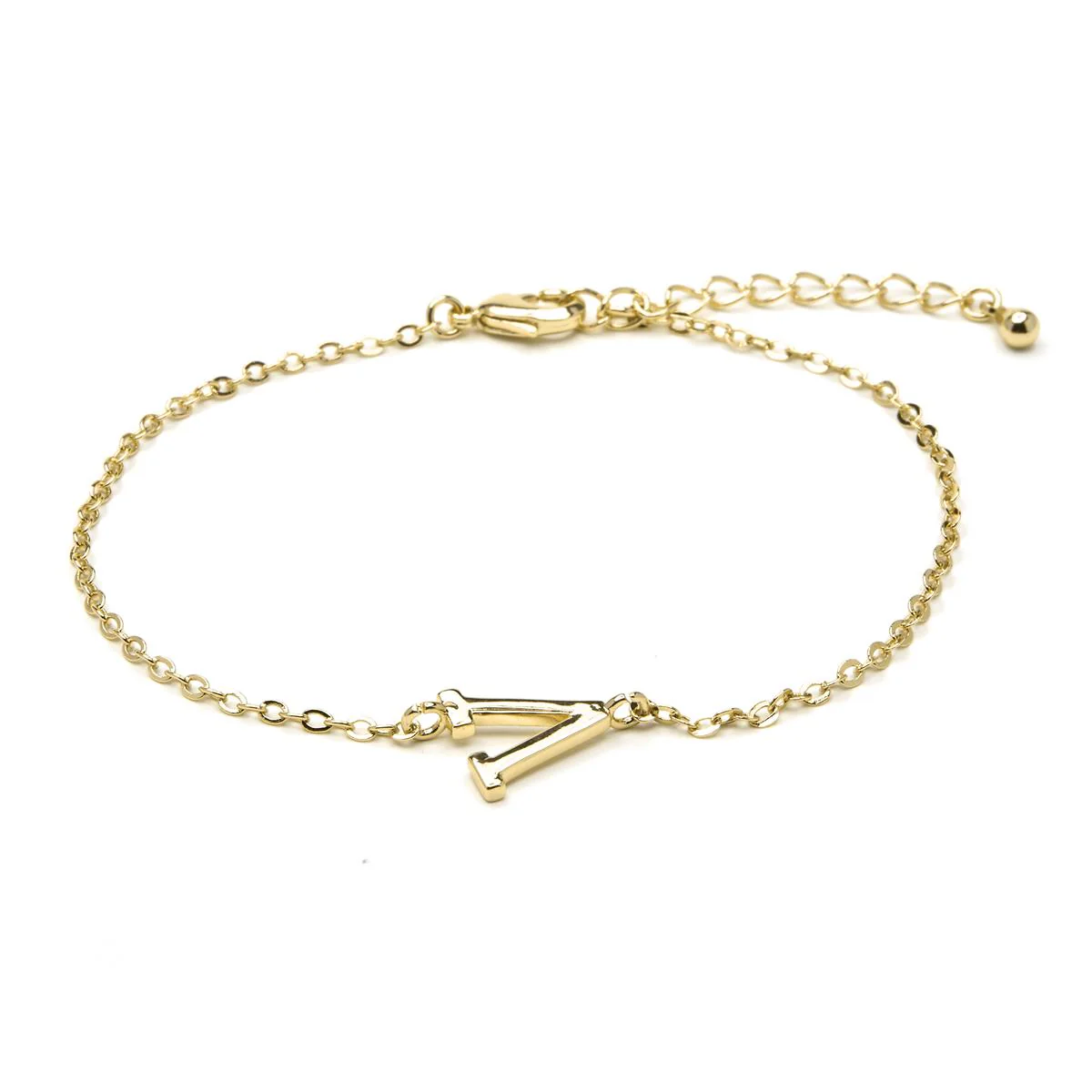 Pulsera Alphabet acabado oro 18k - V AMARILLO