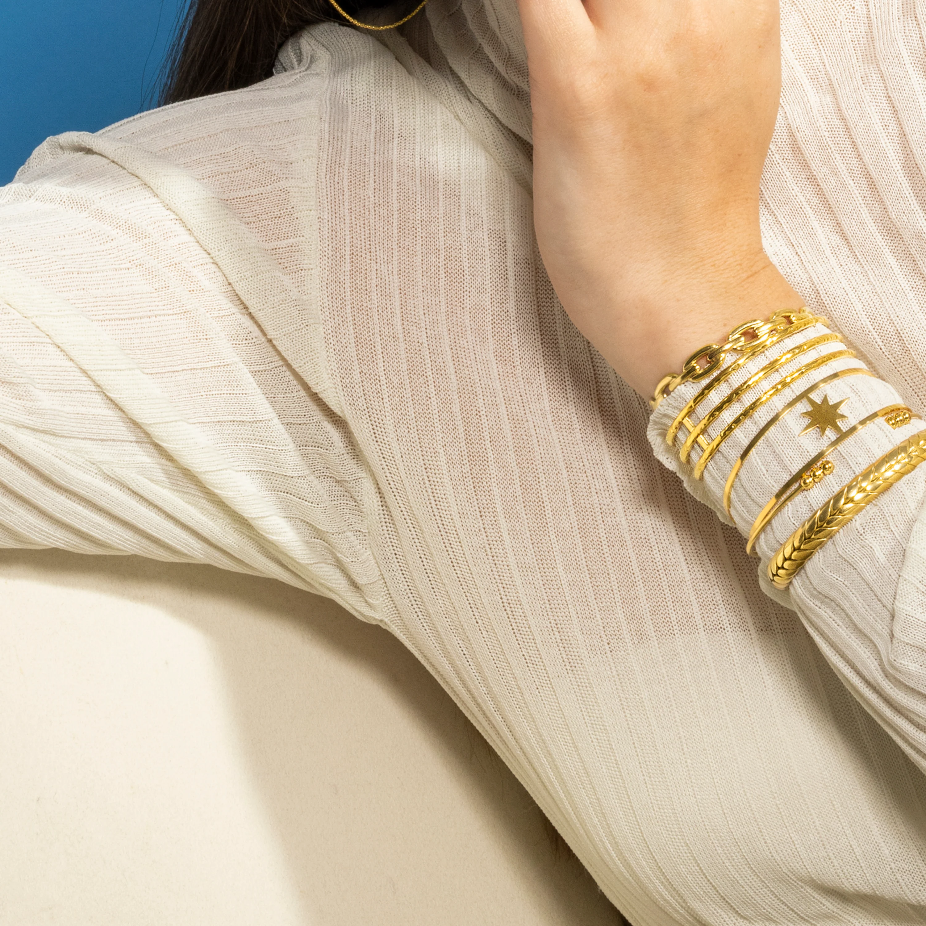 Pulsera acabada en oro amarillo 18K - Waeu - Image 4