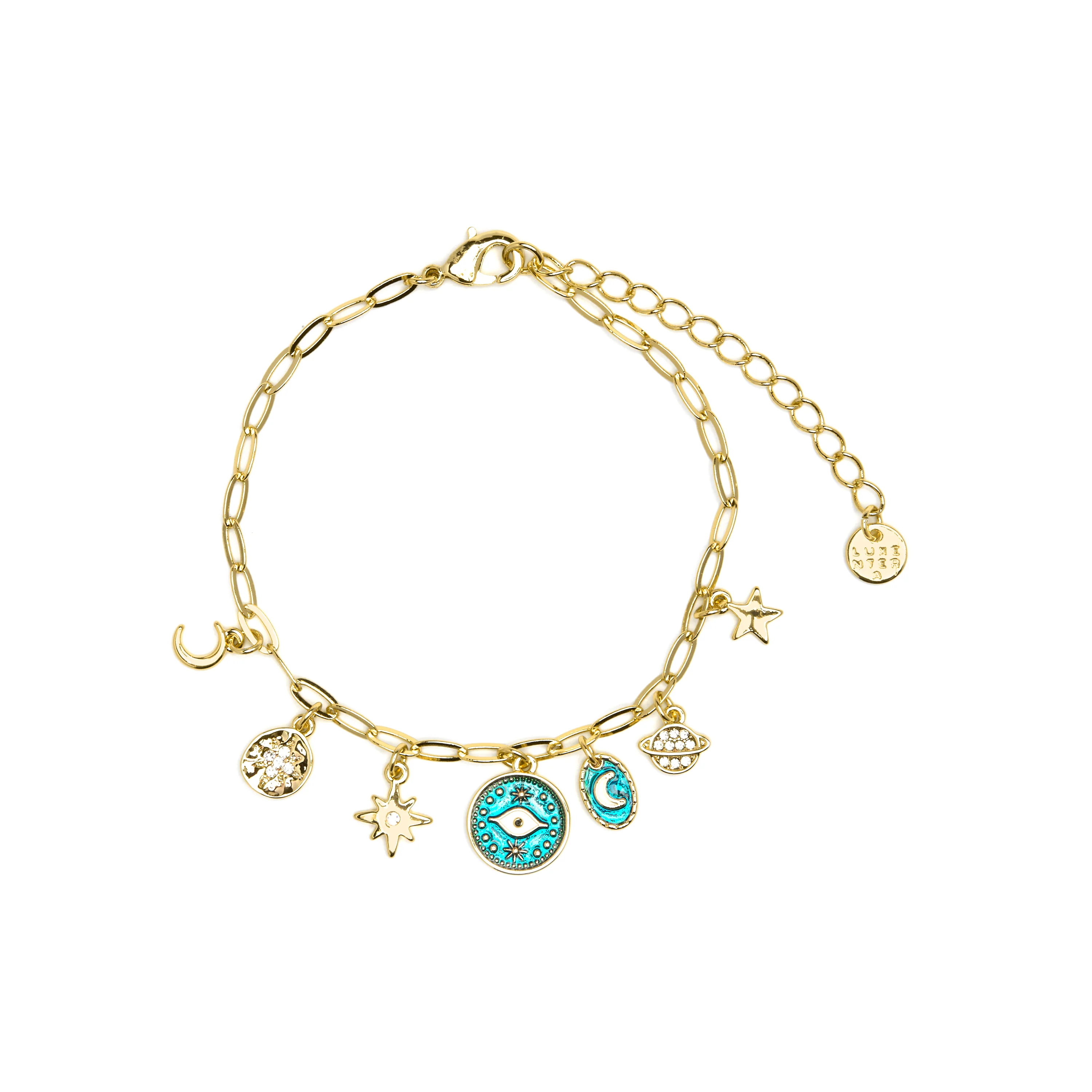 Pulsera acabado oro amarillo de 18k y Resina Azul - Wiwik - Image 3