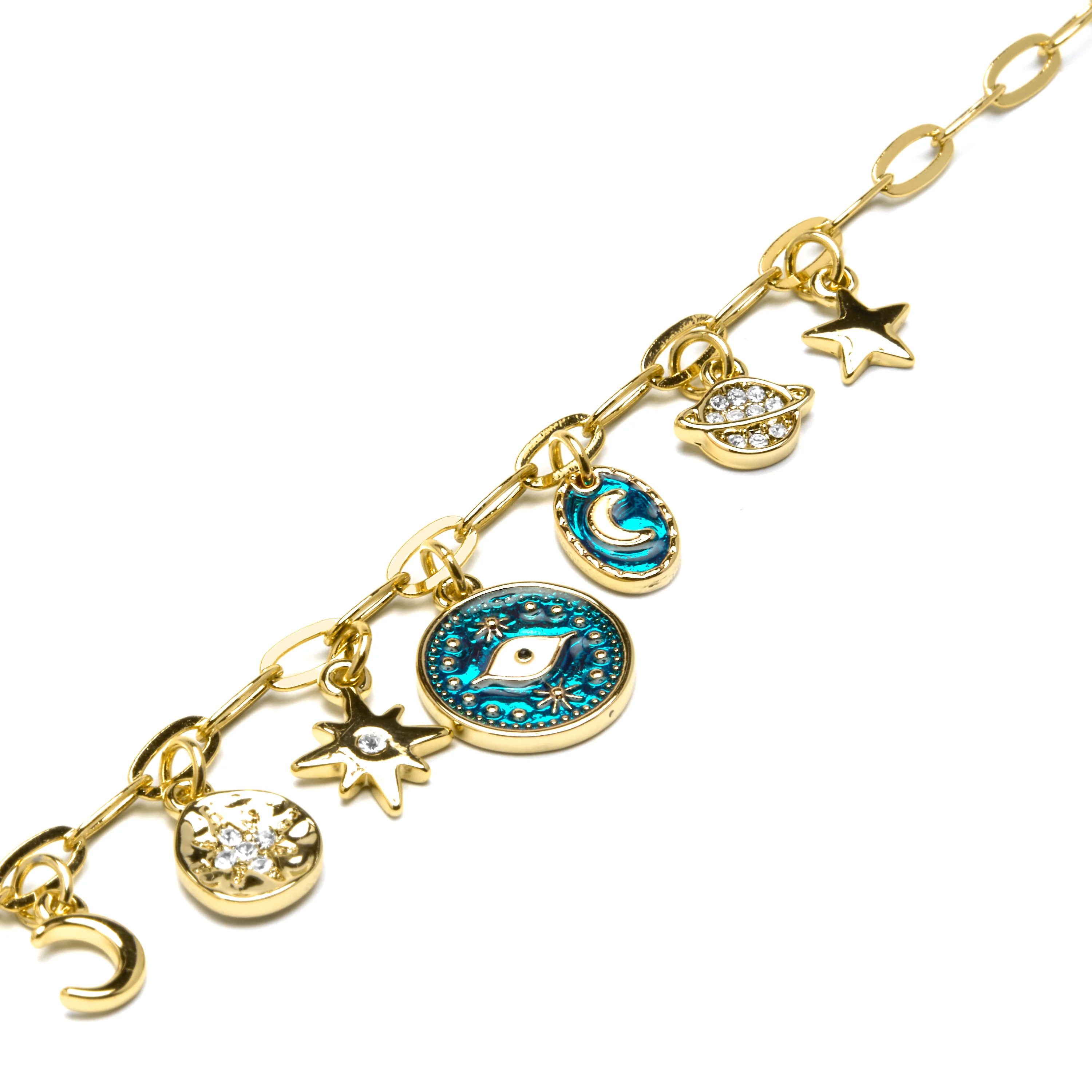 Pulsera acabado oro amarillo de 18k y Resina Azul - Wiwik - Image 5