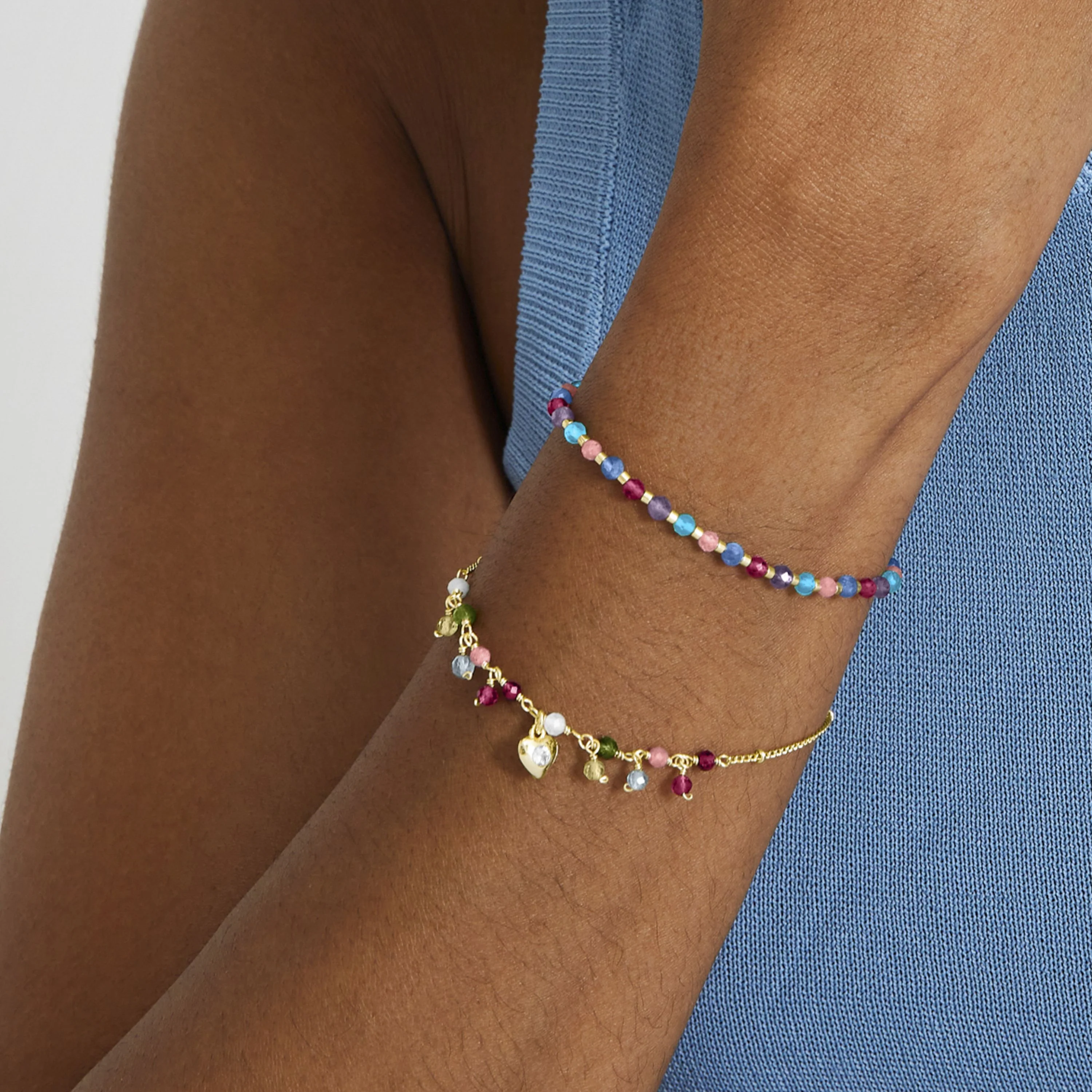 Pulsera de Cristal Morado acabada en oro amarillo 18K - Wyrm - Image 4