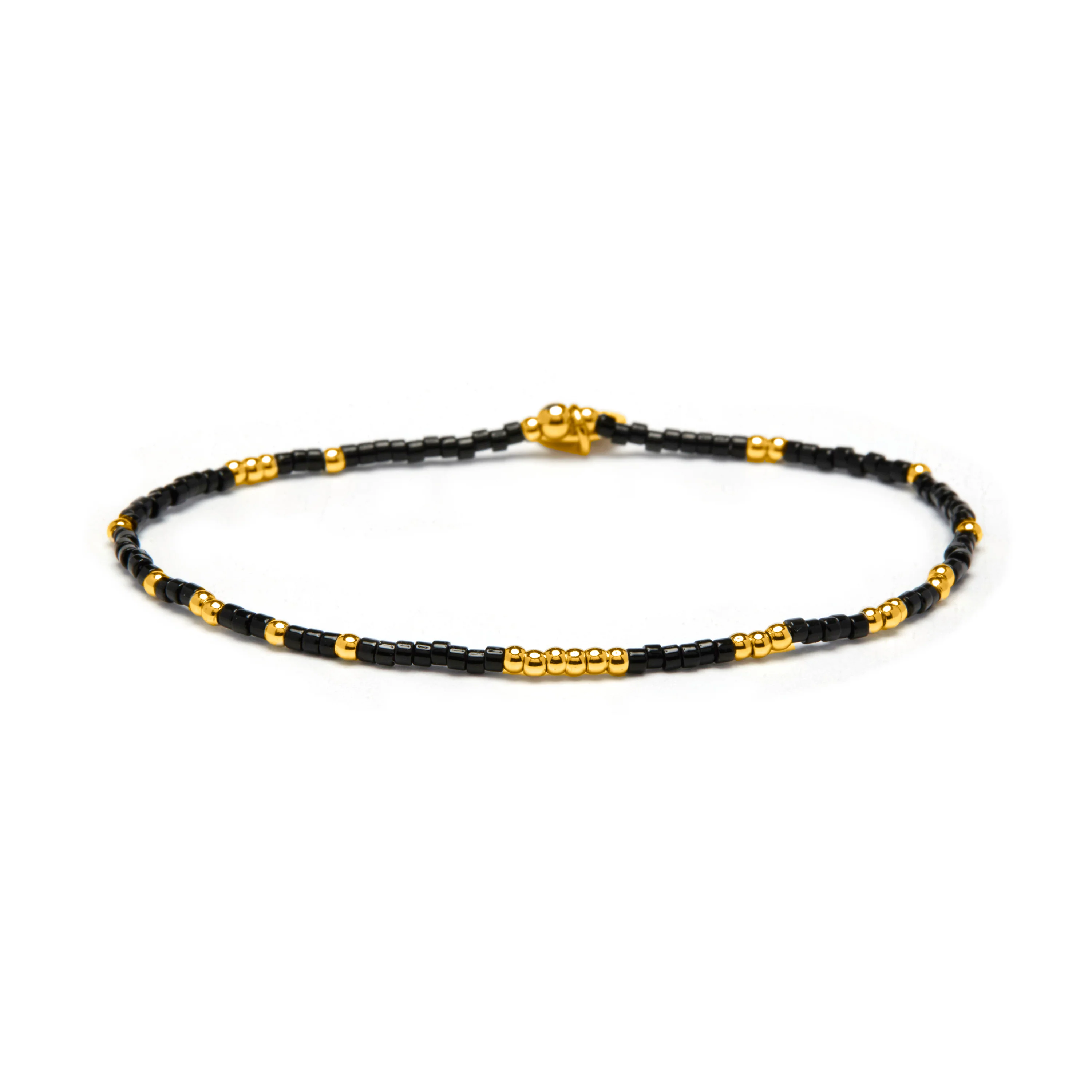 Pulsera de Cristal Negro acabado en oro amarillo 18k - Xanvi