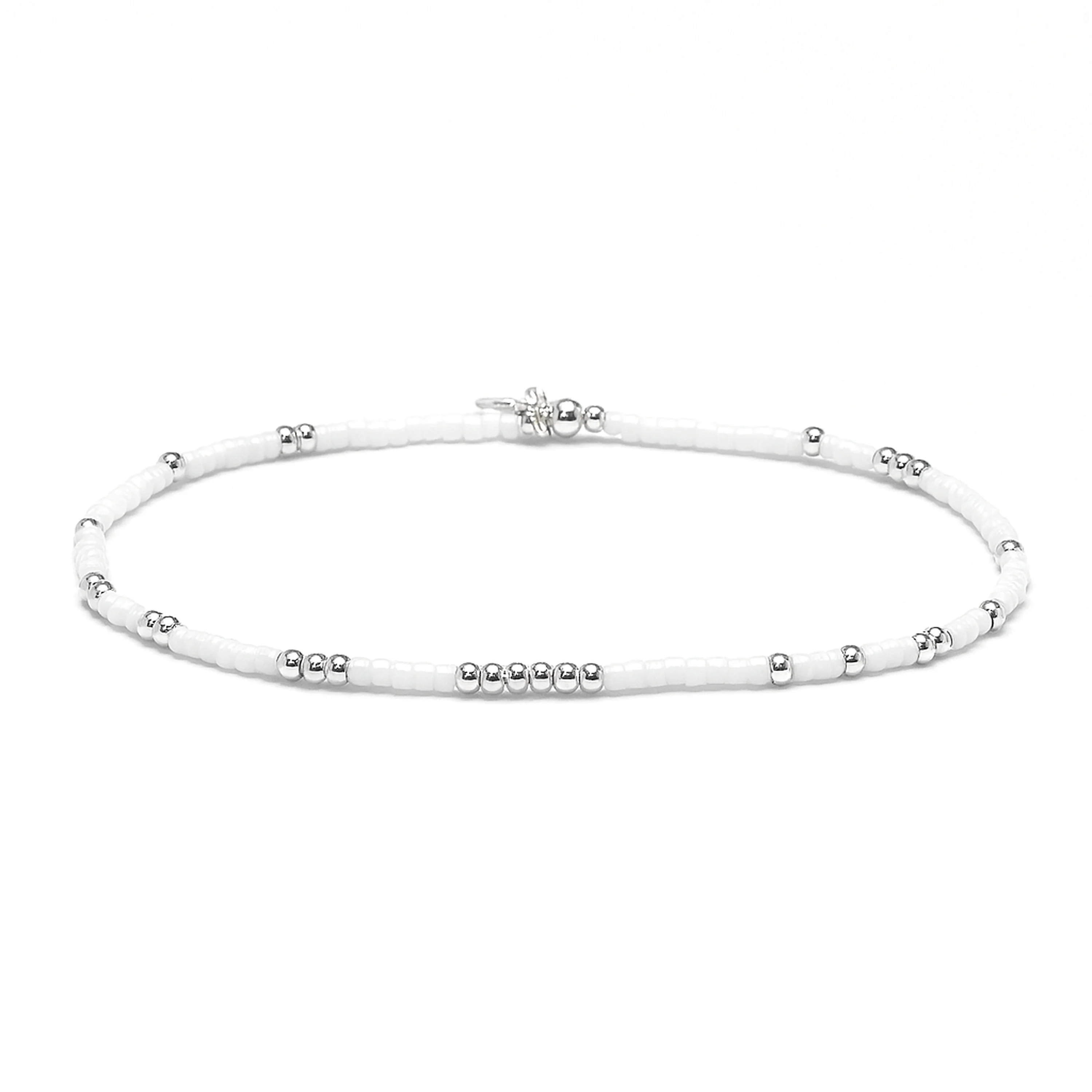 Pulsera de Cristal Blanco acabado en Plata de Ley 925 - Xanvi