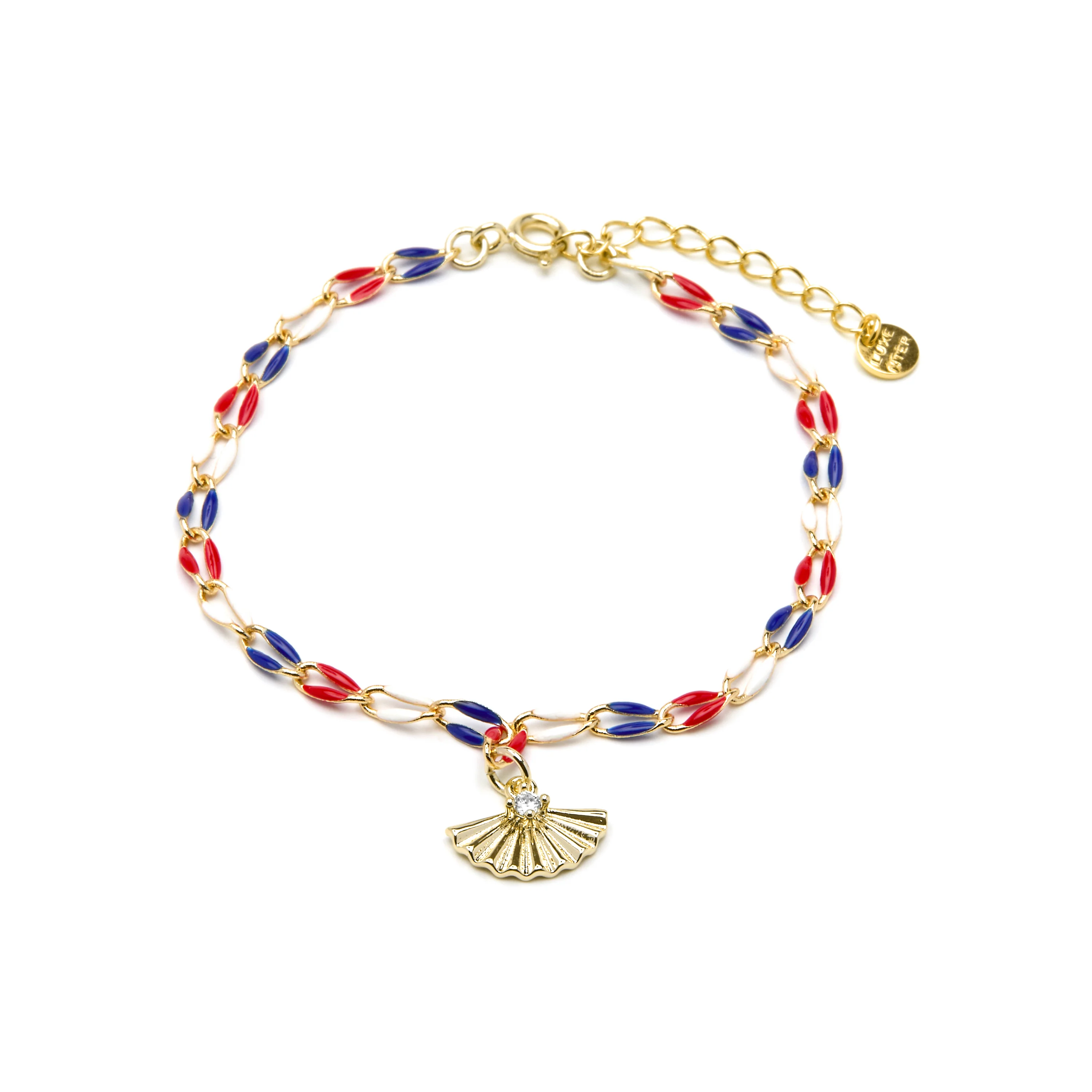 Pulsera de Plata de Ley 925 y Lacado Multicolor acabado oro amarillo de 18k - Xibruk - Image 3