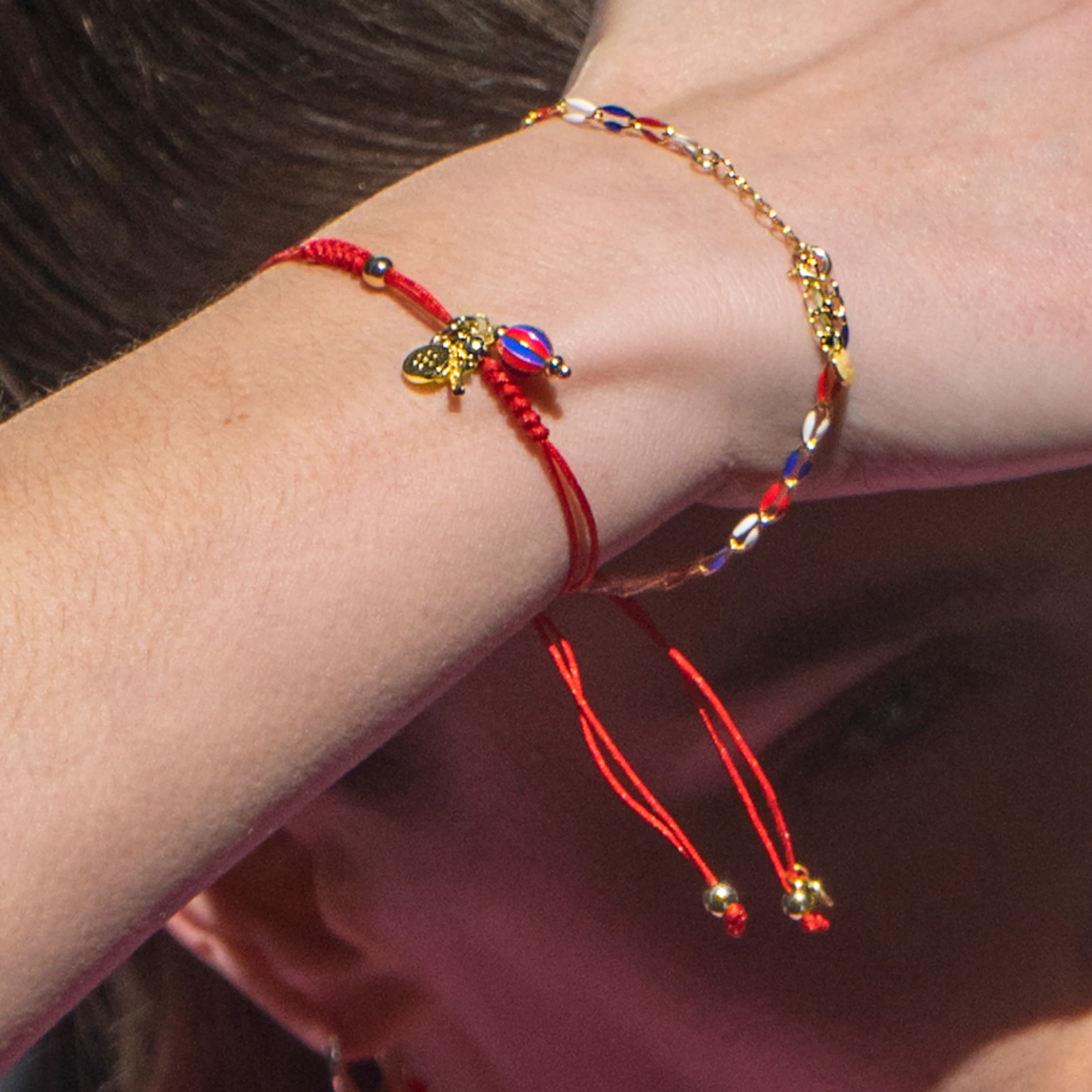 Pulsera de Plata de Ley 925 y Lacado Multicolor acabado oro amarillo de 18k - Xibruk - Image 4