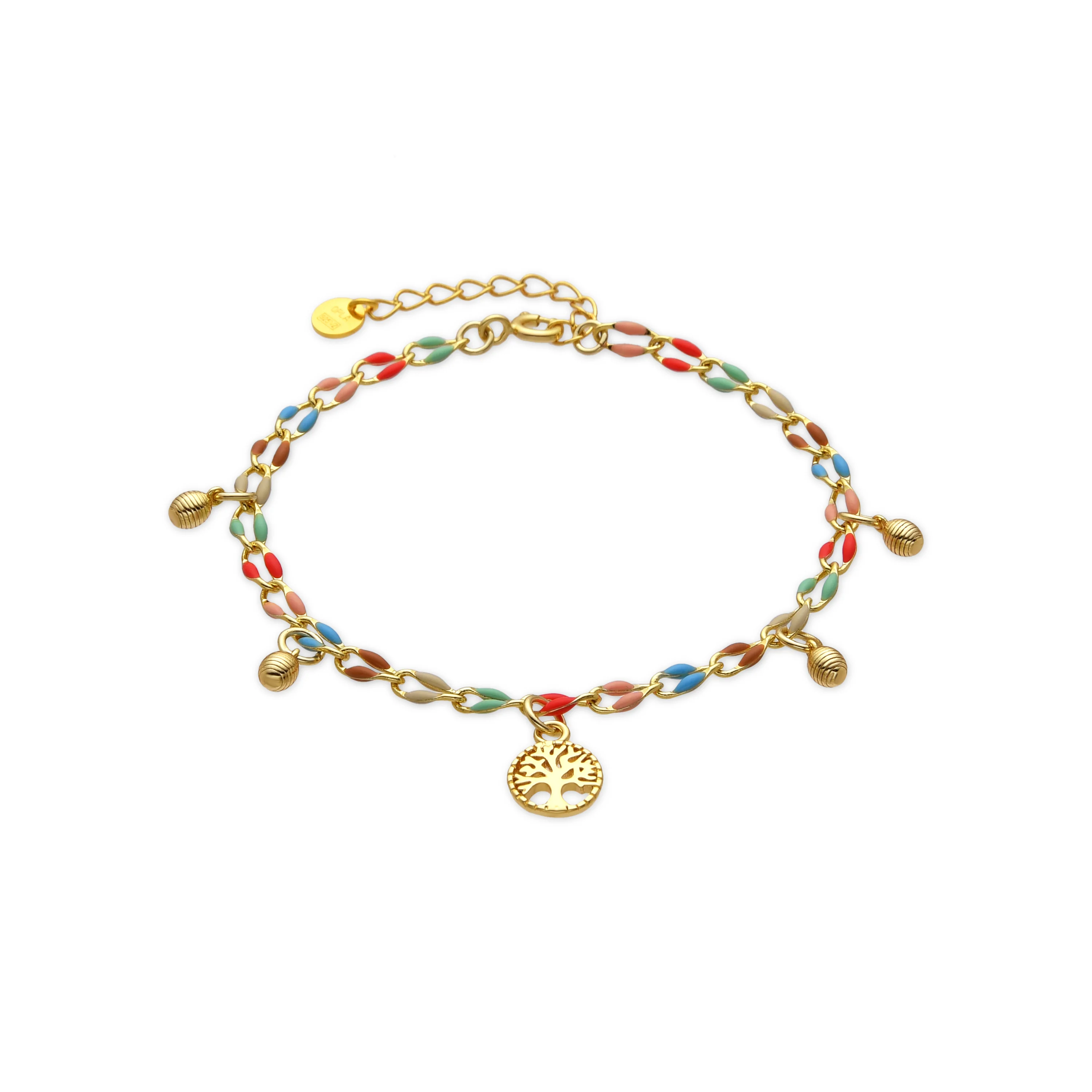 Pulsera de Plata de Ley 925 y Lacado Multicolor acabado oro amarillo de 18k - Ximue
