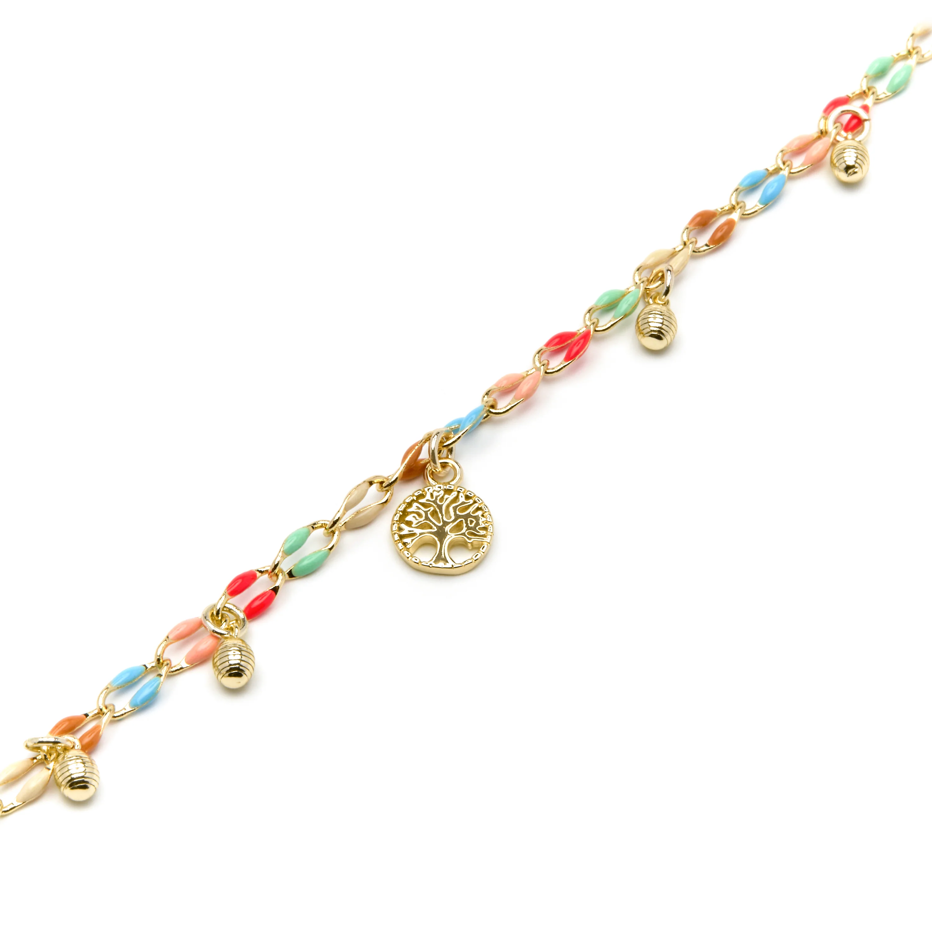 Pulsera de Plata de Ley 925 y Lacado Multicolor acabado oro amarillo de 18k - Ximue - Image 5