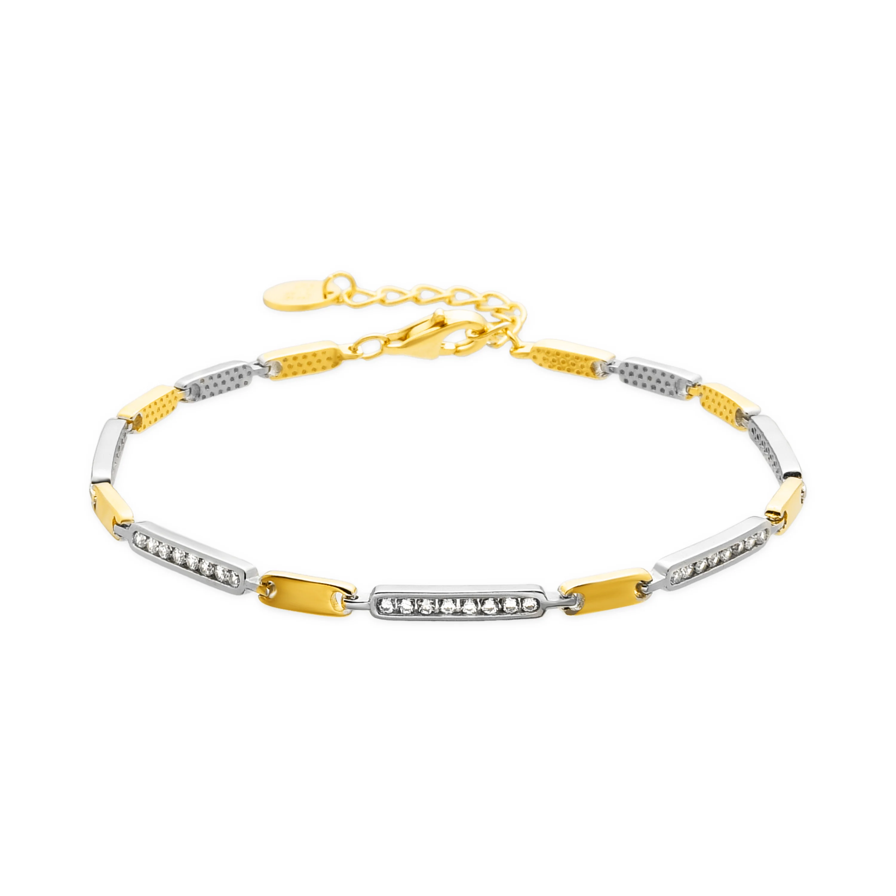 Pulsera de Plata de Ley 925 y Circonita Brillante acabado en rodio - Xoza