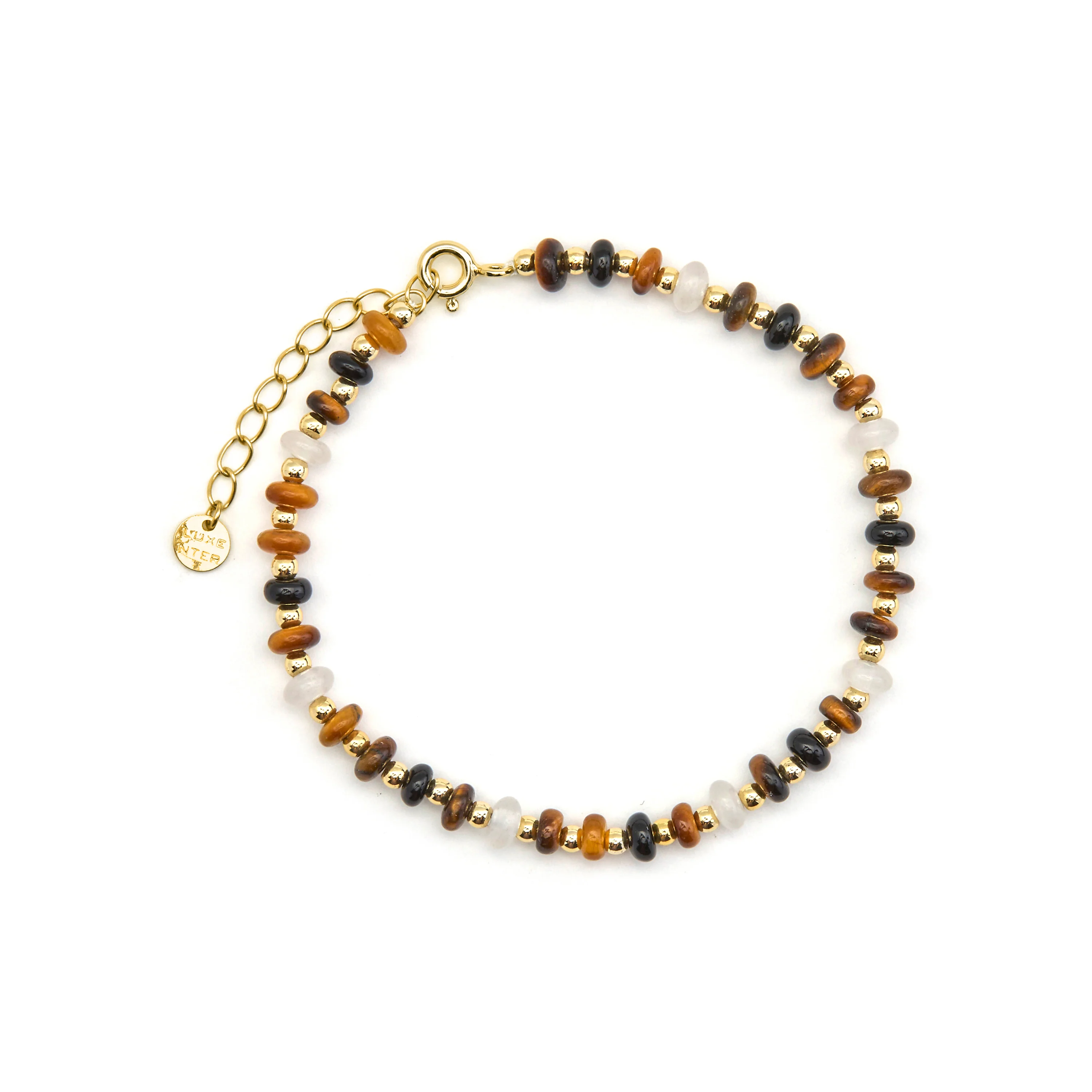 Pulsera de Plata de Ley 925 y Ojo de Tigre acabado oro 18k - Yalah - Image 3