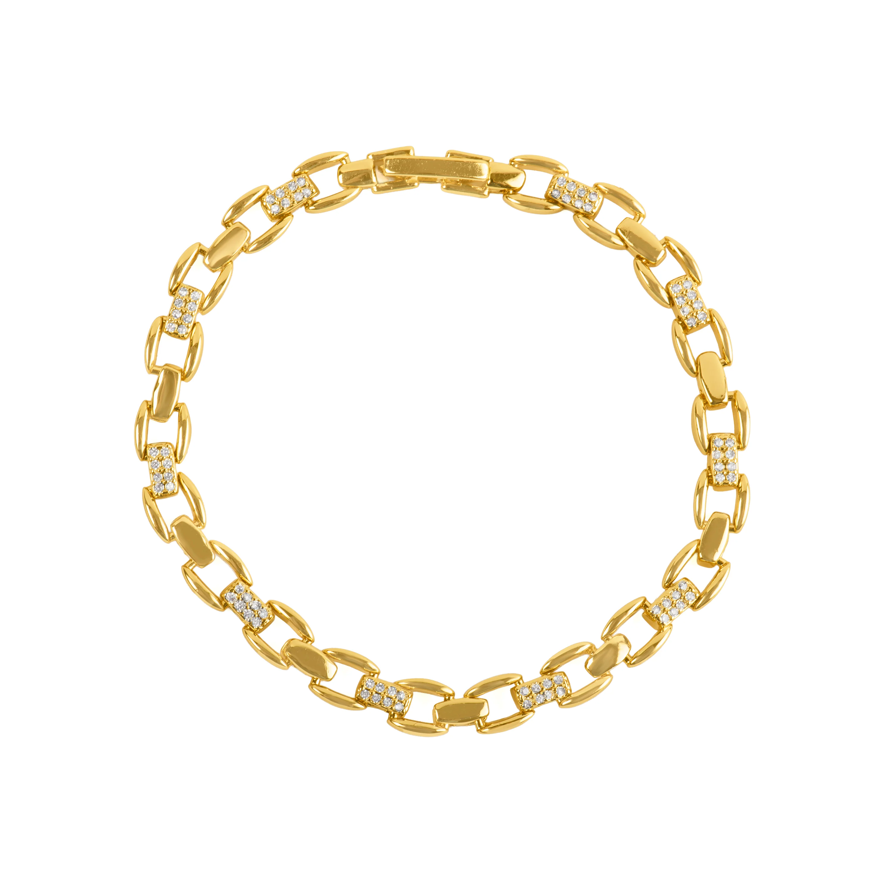 Pulsera de Circonita Brillante acabado en oro amarillo de 18k - Yaris - Image 3