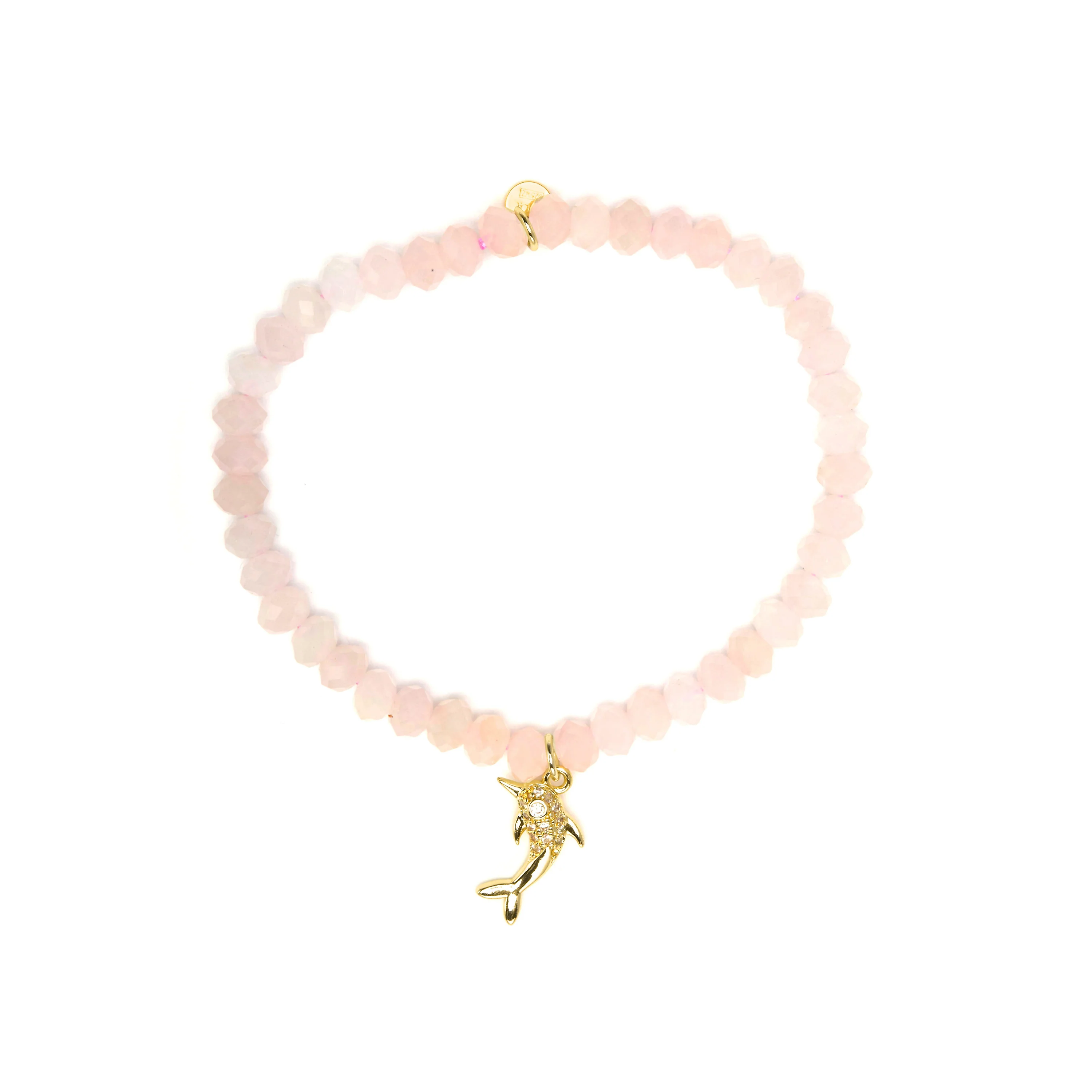 Pulsera de Plata de Ley 925 y Cuarzo Rosa acabado en oro amarillo 18k - Yifaw - Image 3