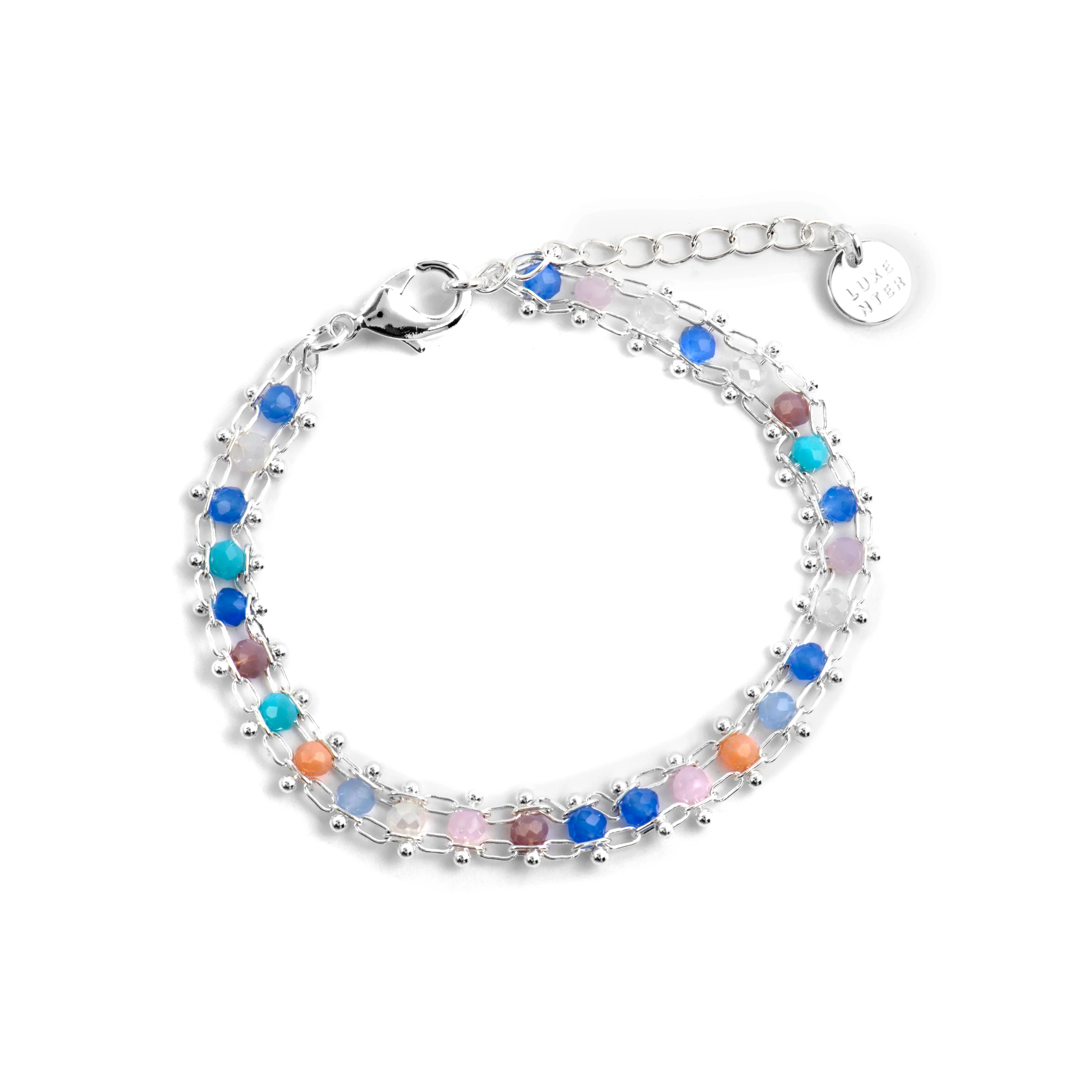 Pulsera de Plata de Ley 925 y Cristal Multicolor acabado rodio - Yub - Image 3