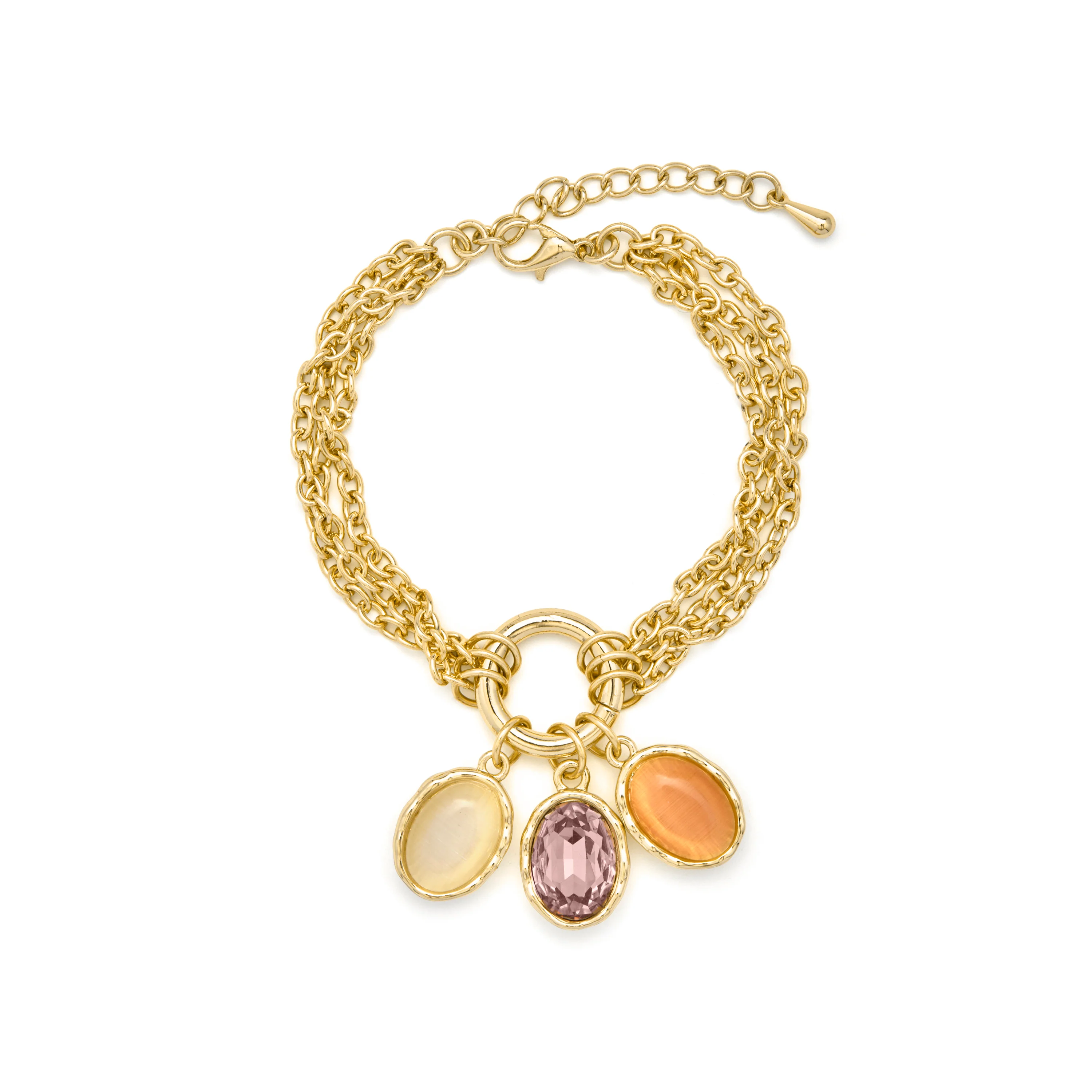Pulsera de Ojo de Gato Multicolor acabado en oro amarillo 18k - Zalya - Image 3