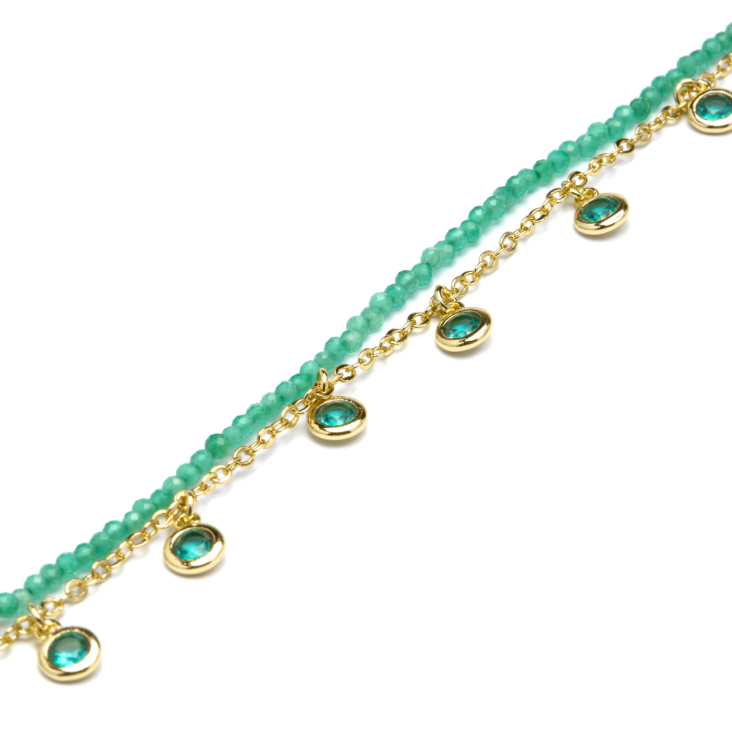 Pulsera de Plata de Ley 925 y Circonita Esmeralda acabado oro amarillo de 18k - Zaru - Image 5
