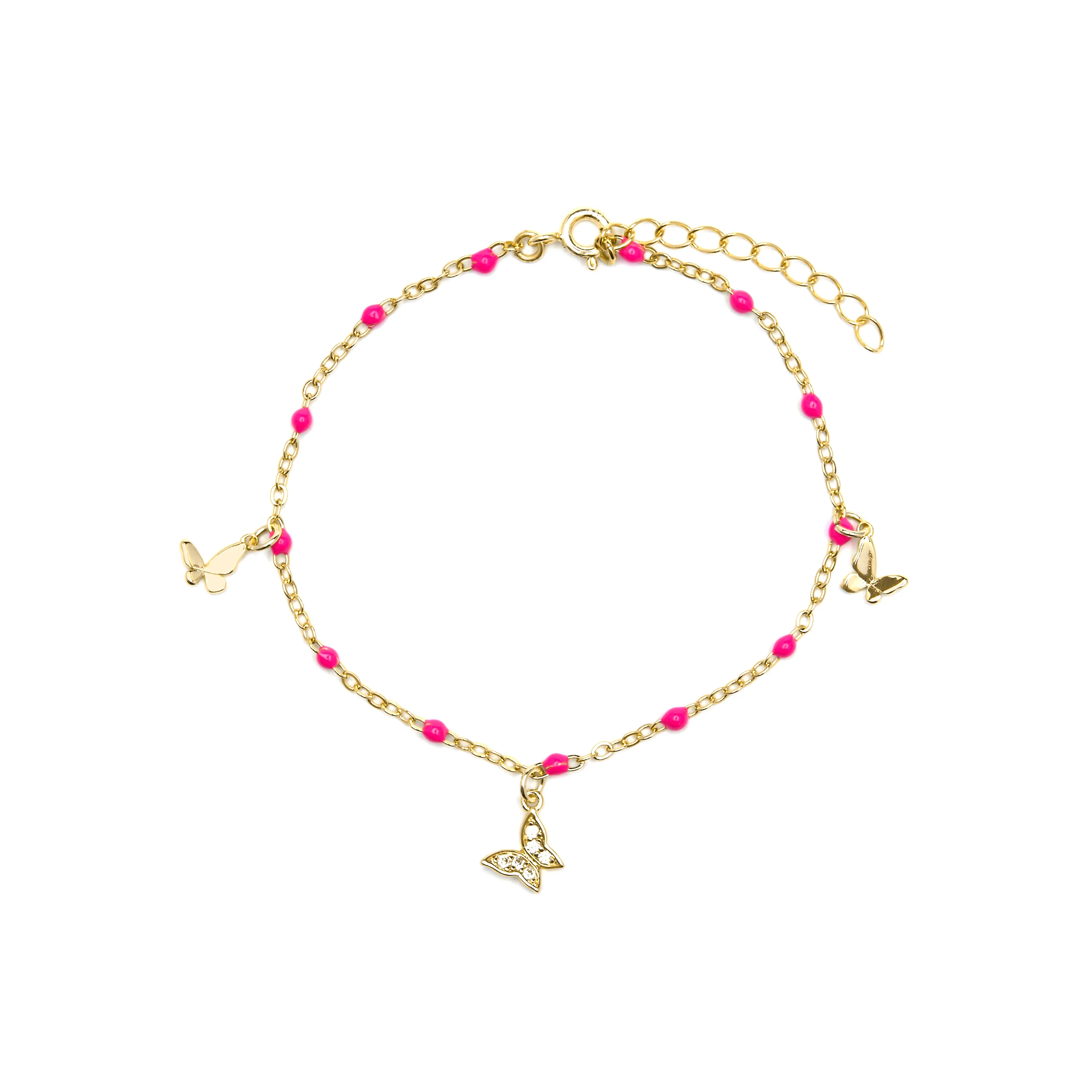 Pulsera de Plata de Ley 925 y Lacado Rosa acabado oro amarillo de 18k - Zumre - Image 3