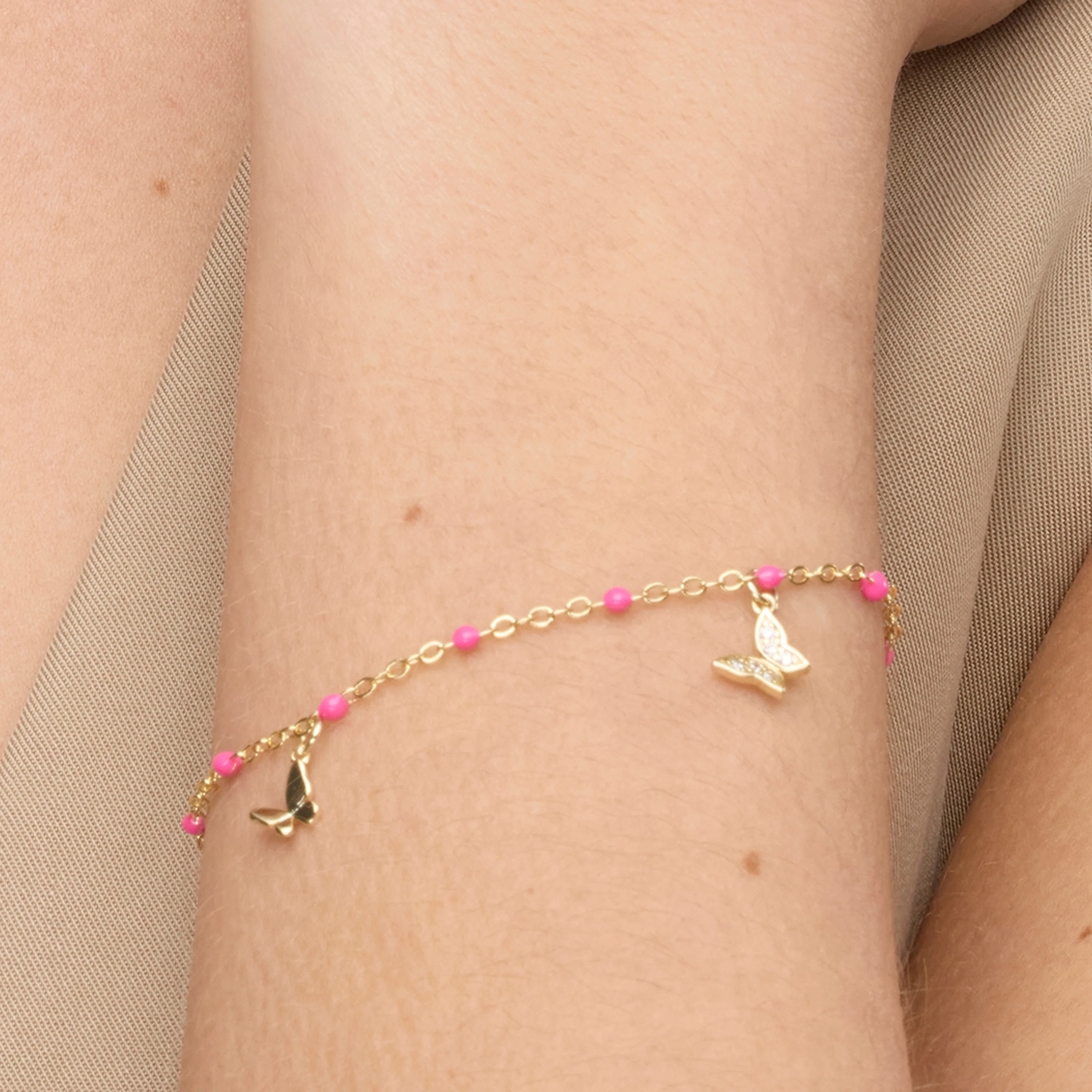 Pulsera de Plata de Ley 925 y Lacado Rosa acabado oro amarillo de 18k - Zumre - Image 4