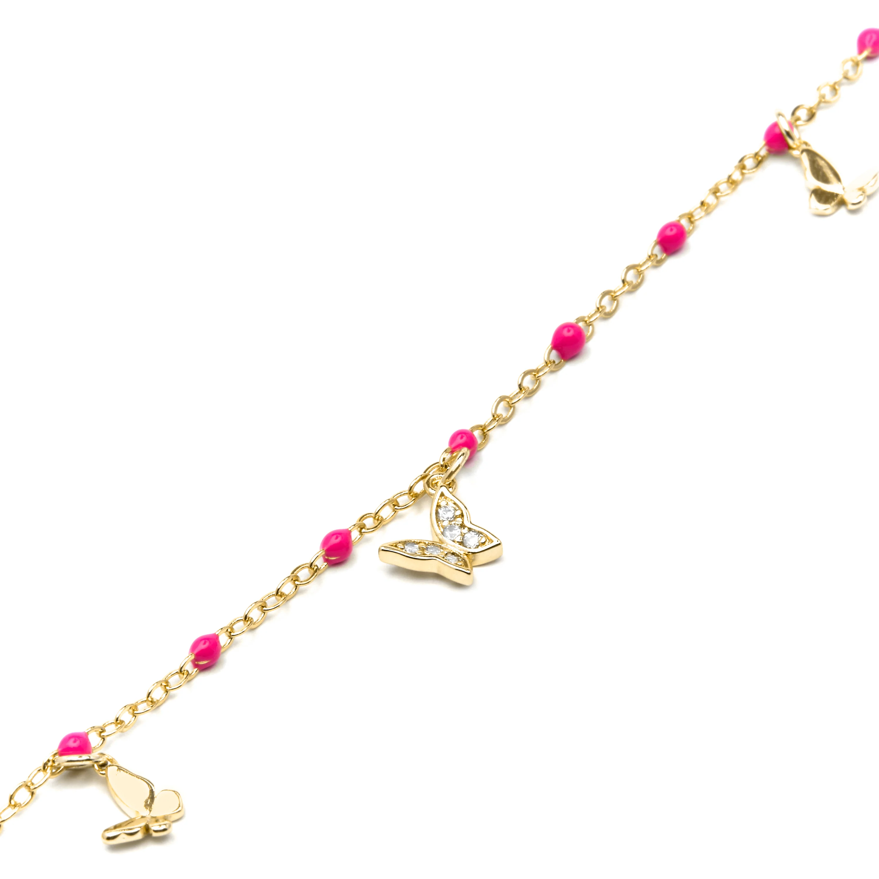 Pulsera de Plata de Ley 925 y Lacado Rosa acabado oro amarillo de 18k - Zumre - Image 5