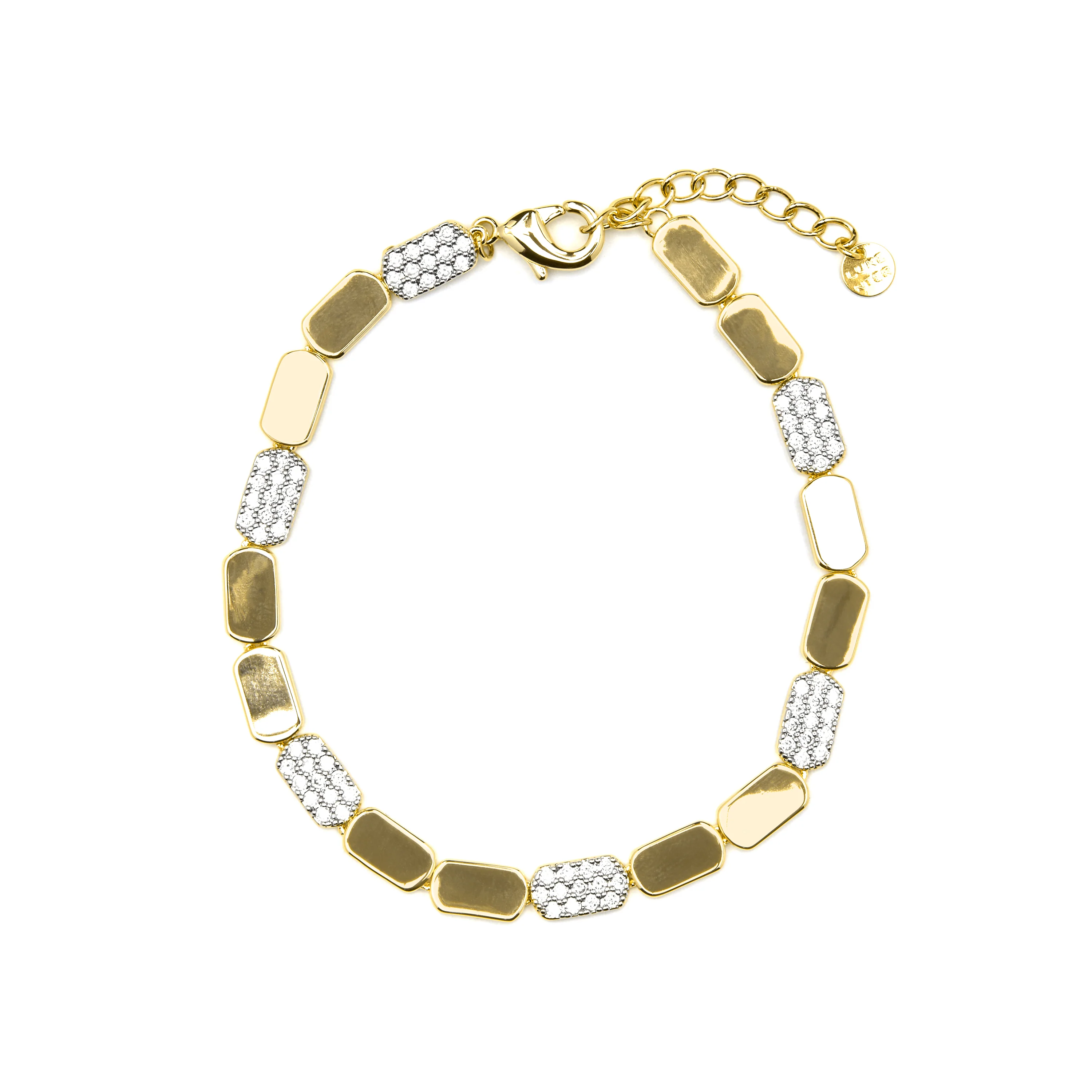 Pulsera de Plata de Ley 925 y Circonita Brillante acabado oro amarillo de 18k - Likgo - Image 3