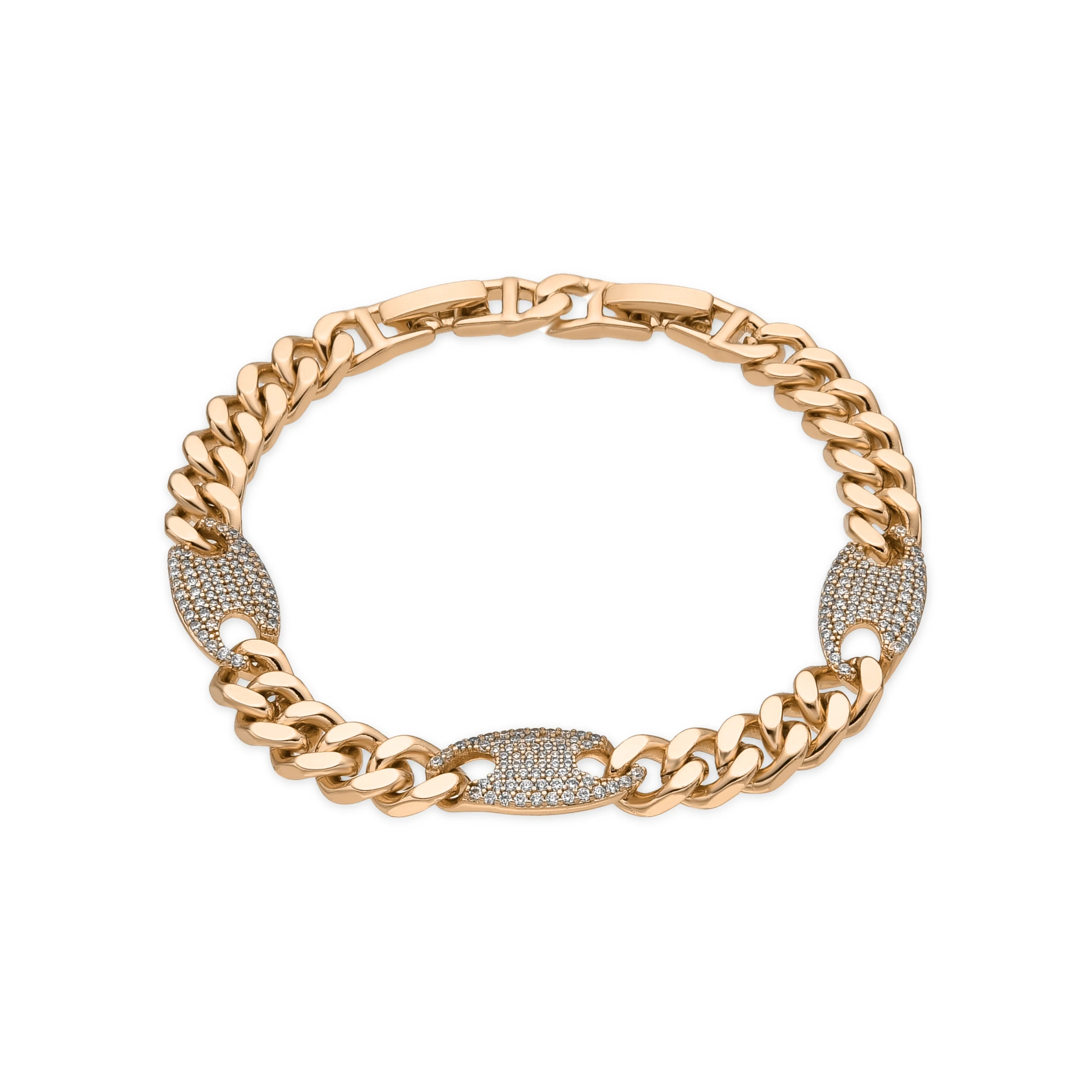 Pulsera acabado oro amarillo de 18k y Circonita Brillante - Huka