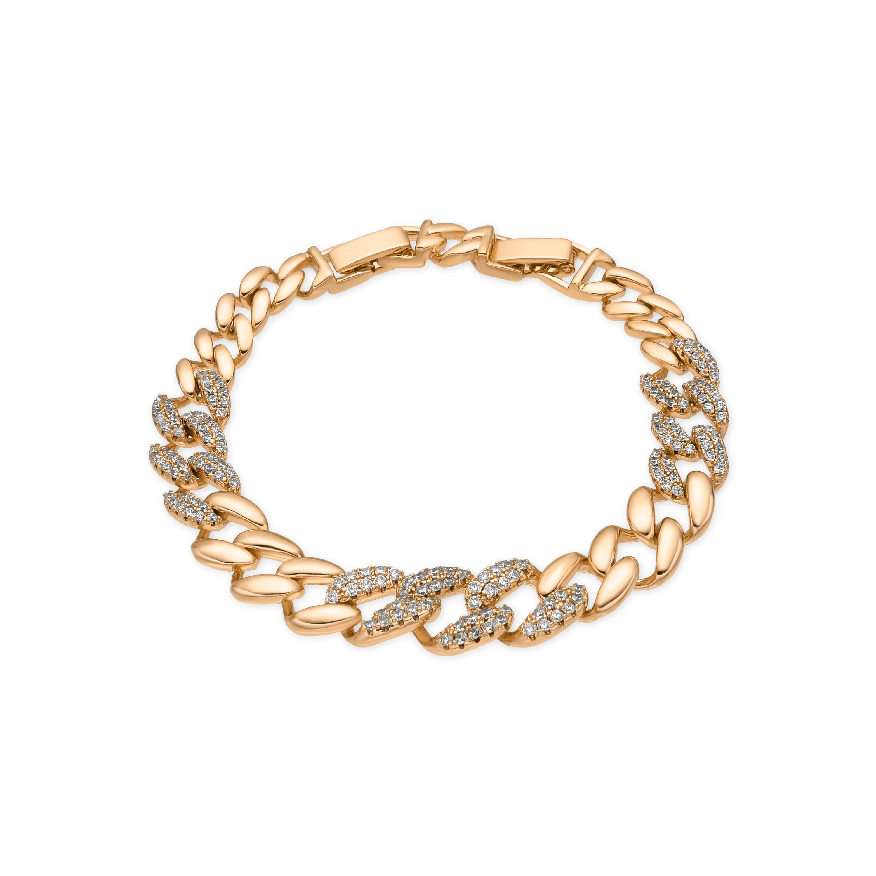 Pulsera acabado oro amarillo de 18k y Circonita Brillante - Silda