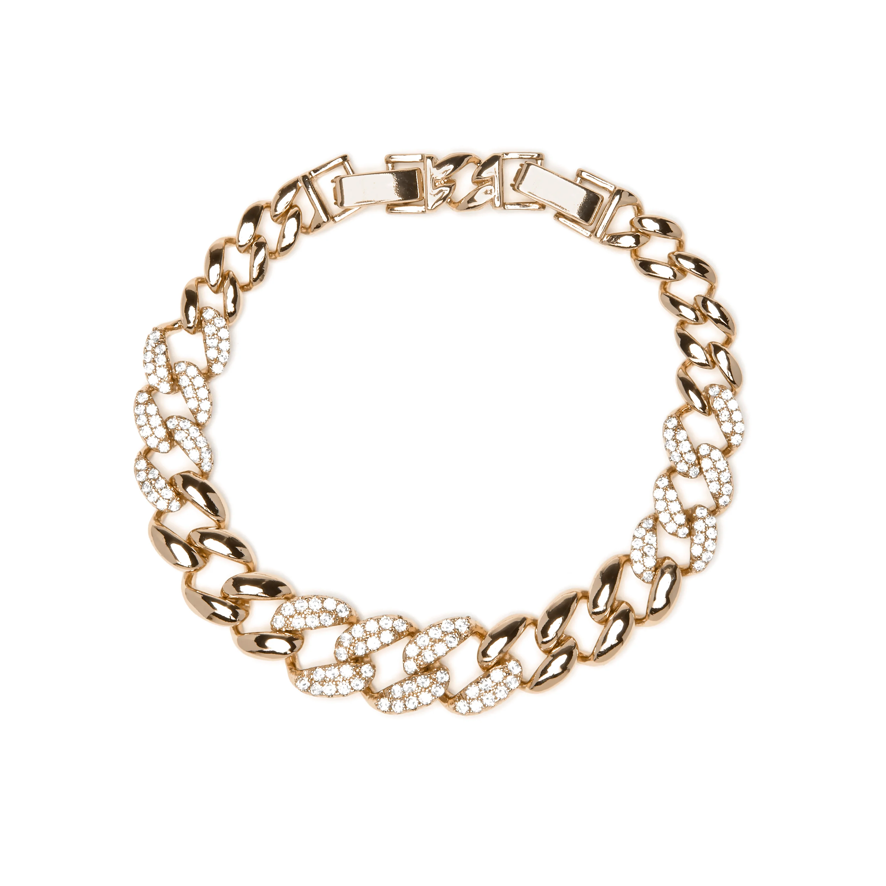 Pulsera acabado oro amarillo de 18k y Circonita Brillante - Silda - Image 3