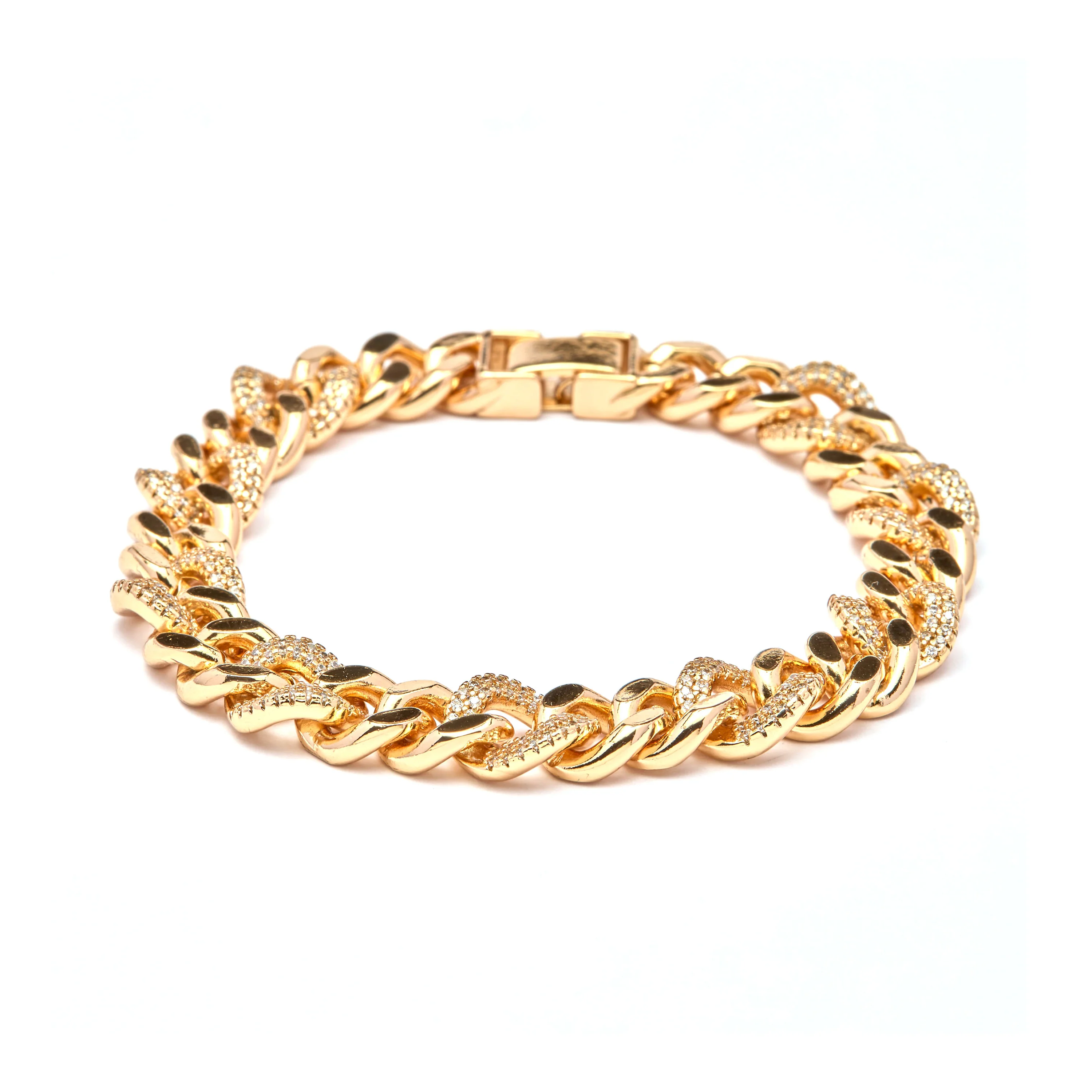 Pulsera de Circonita Brillante acabado en oro amarillo de 18k - Imfure