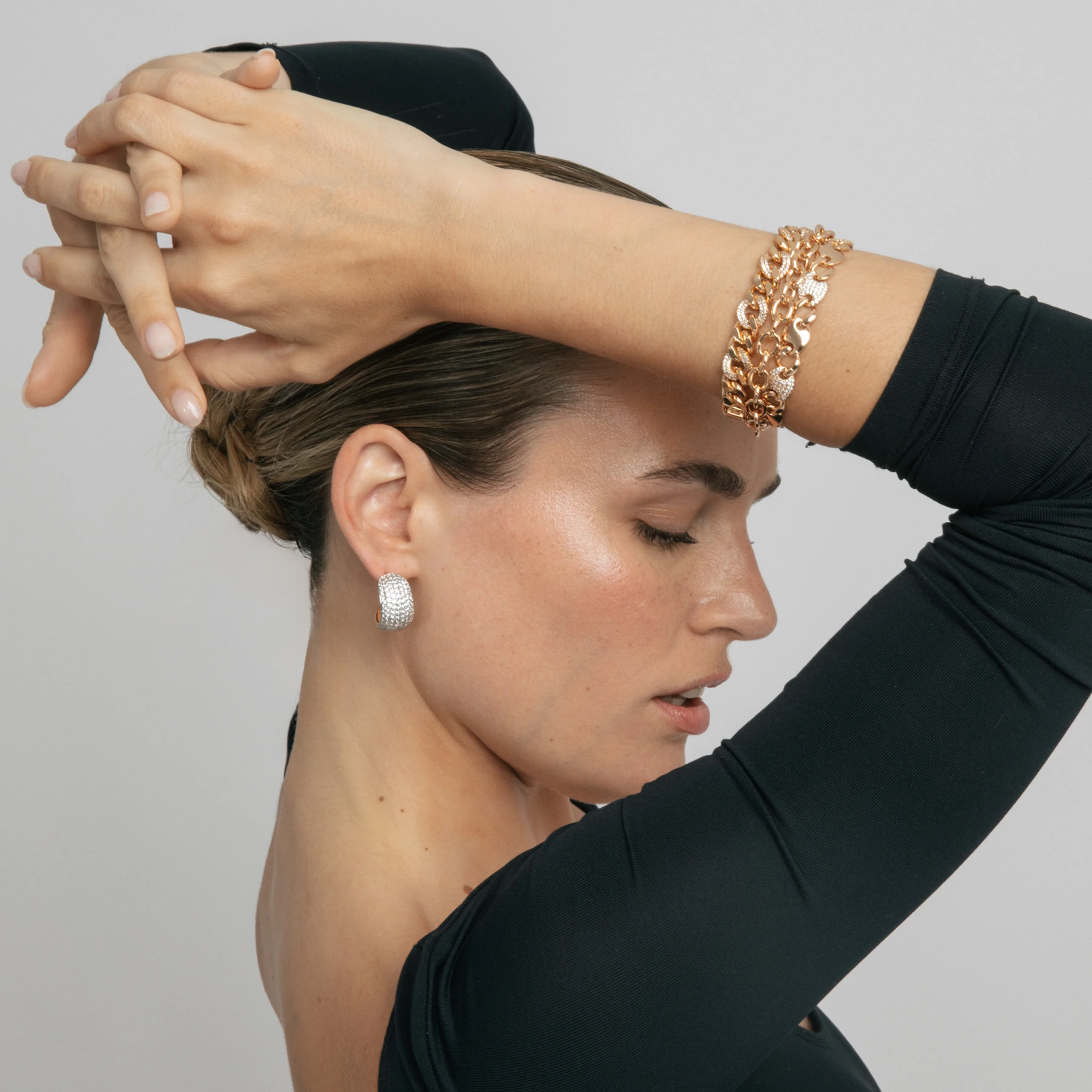 Pulsera de Circonita Brillante acabado en oro amarillo de 18k - Imfure - Image 2
