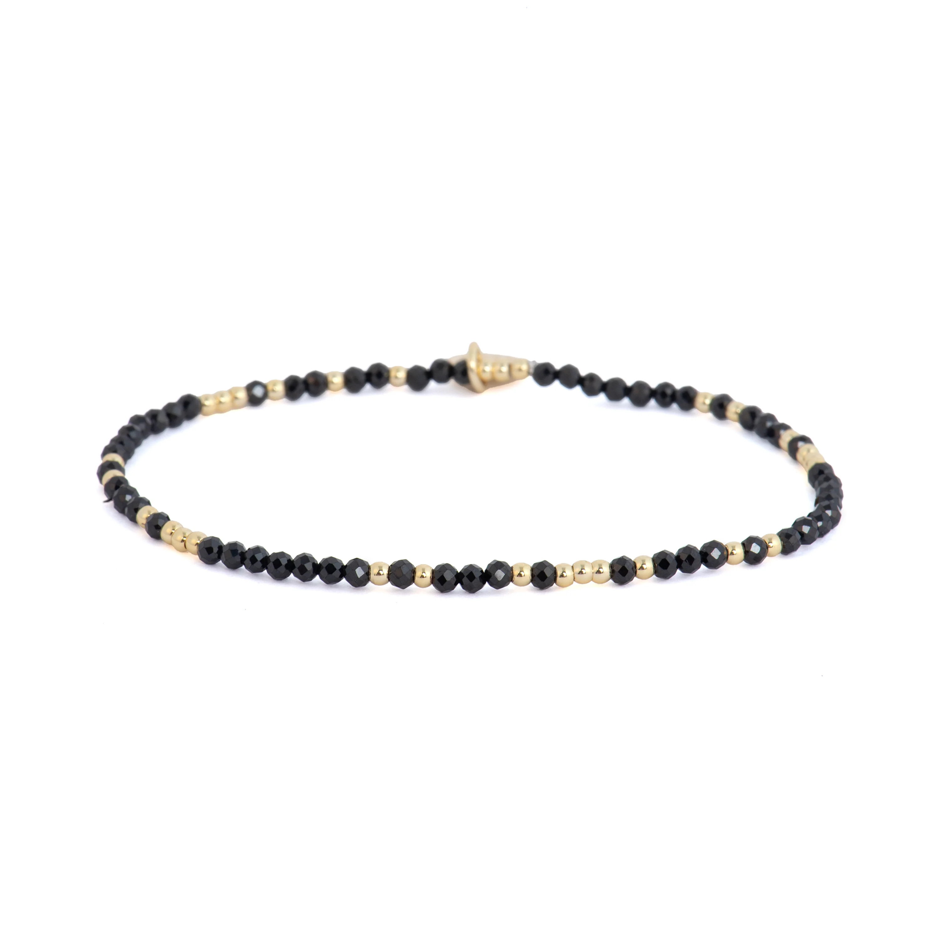 Pulsera acabado oro amarillo de 18k y Cuarzo Hidrotermal Onix - Midxi
