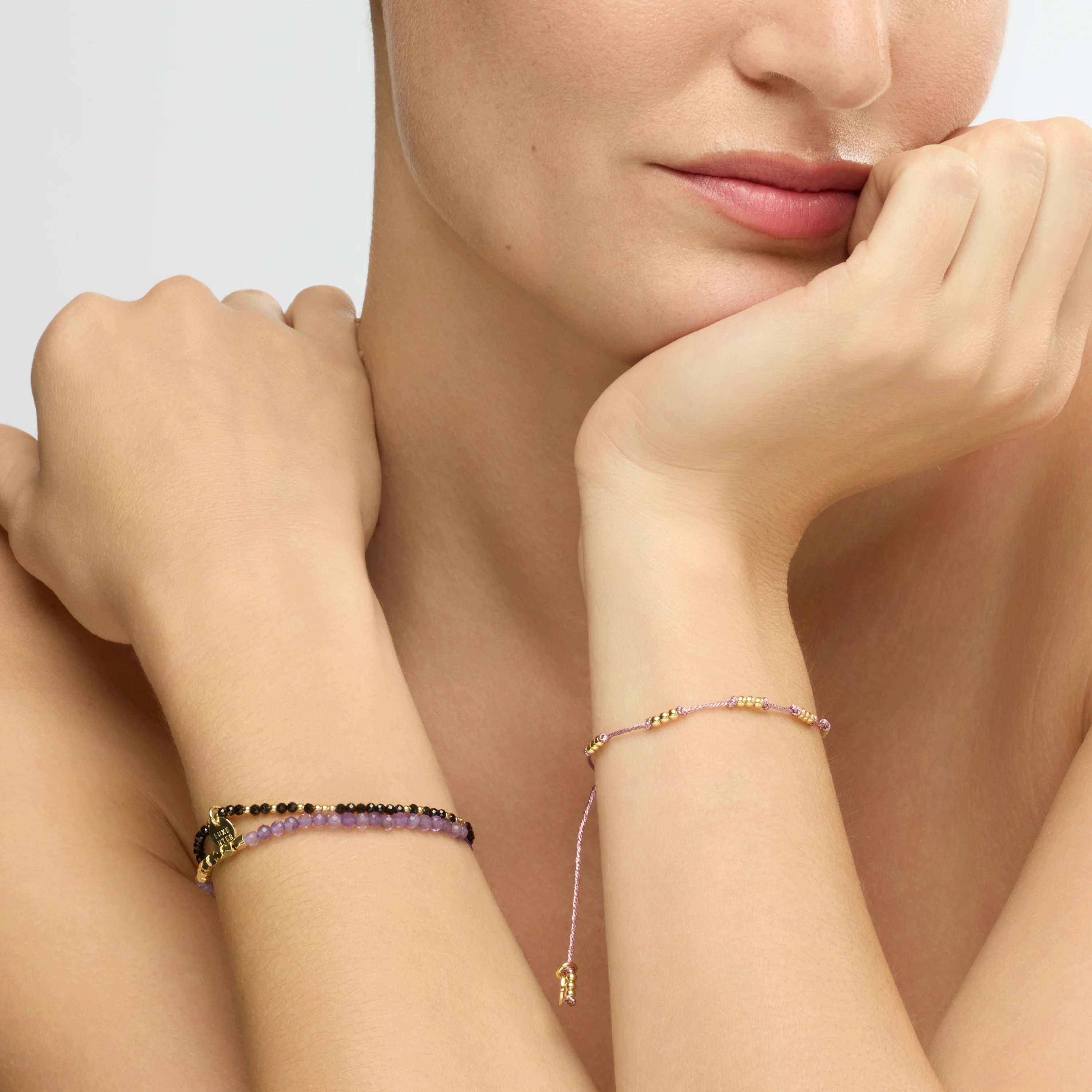 Pulsera acabado oro amarillo de 18k y Cuarzo Hidrotermal Onix - Midxi - Image 2