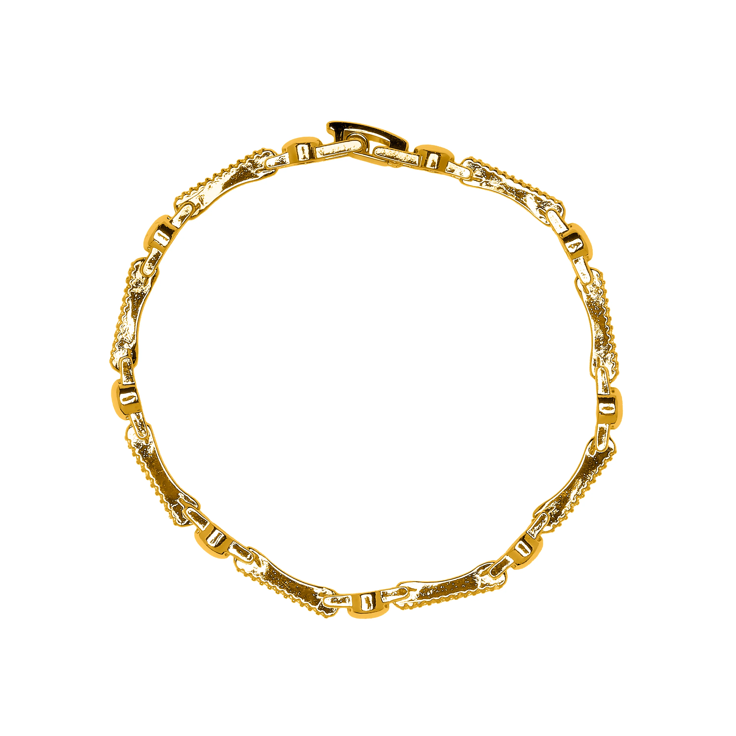 Pulsera de Circonita Brillante acabado en oro amarillo de 18k - Rarix - Image 3